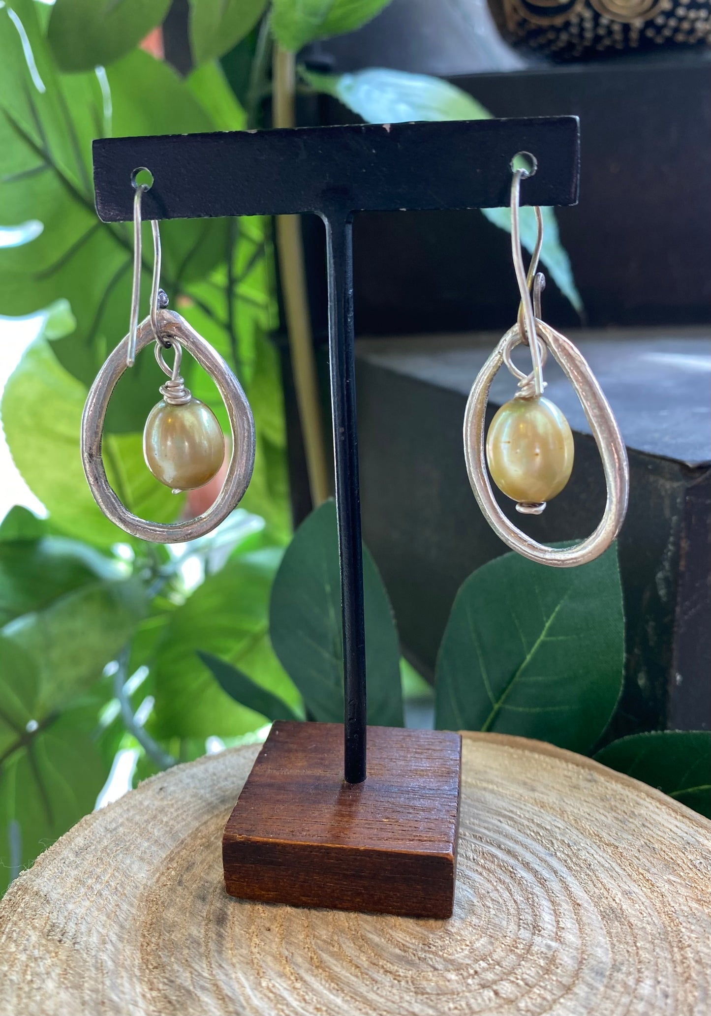 Fine Silver Yellow Pearls Earring *425E-30