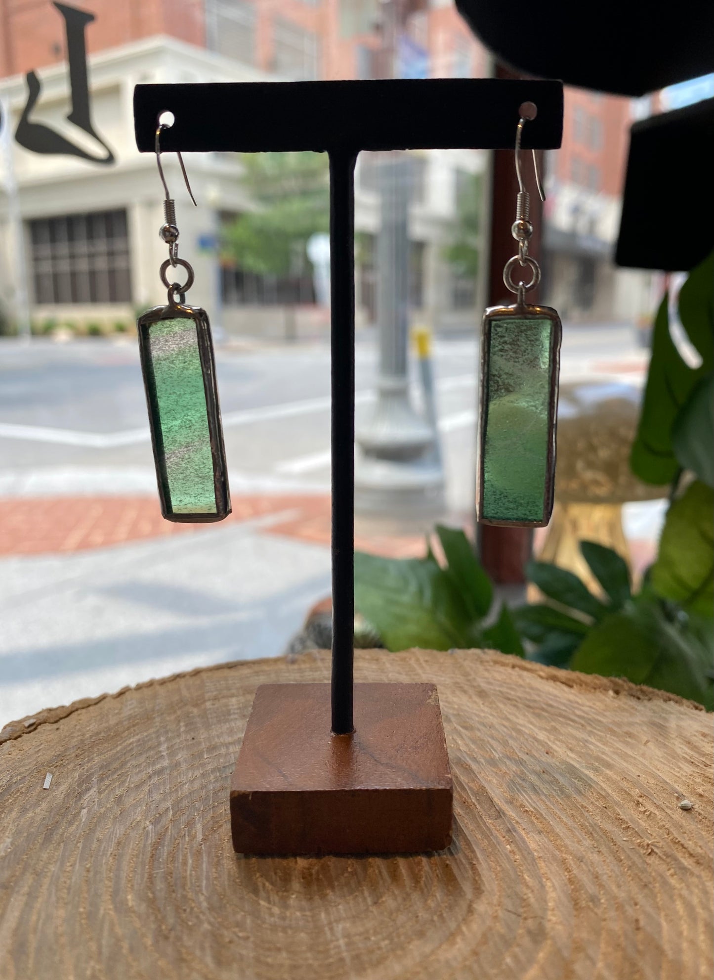 Stained Glass Rectangle Earrings - KC17*