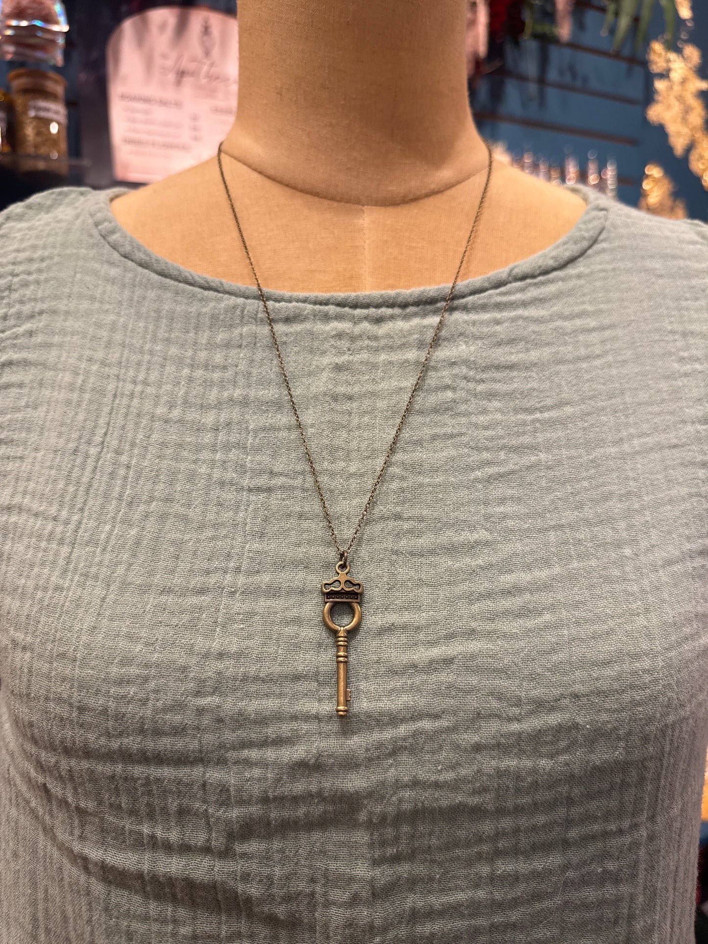 Bronze Key Necklace - A