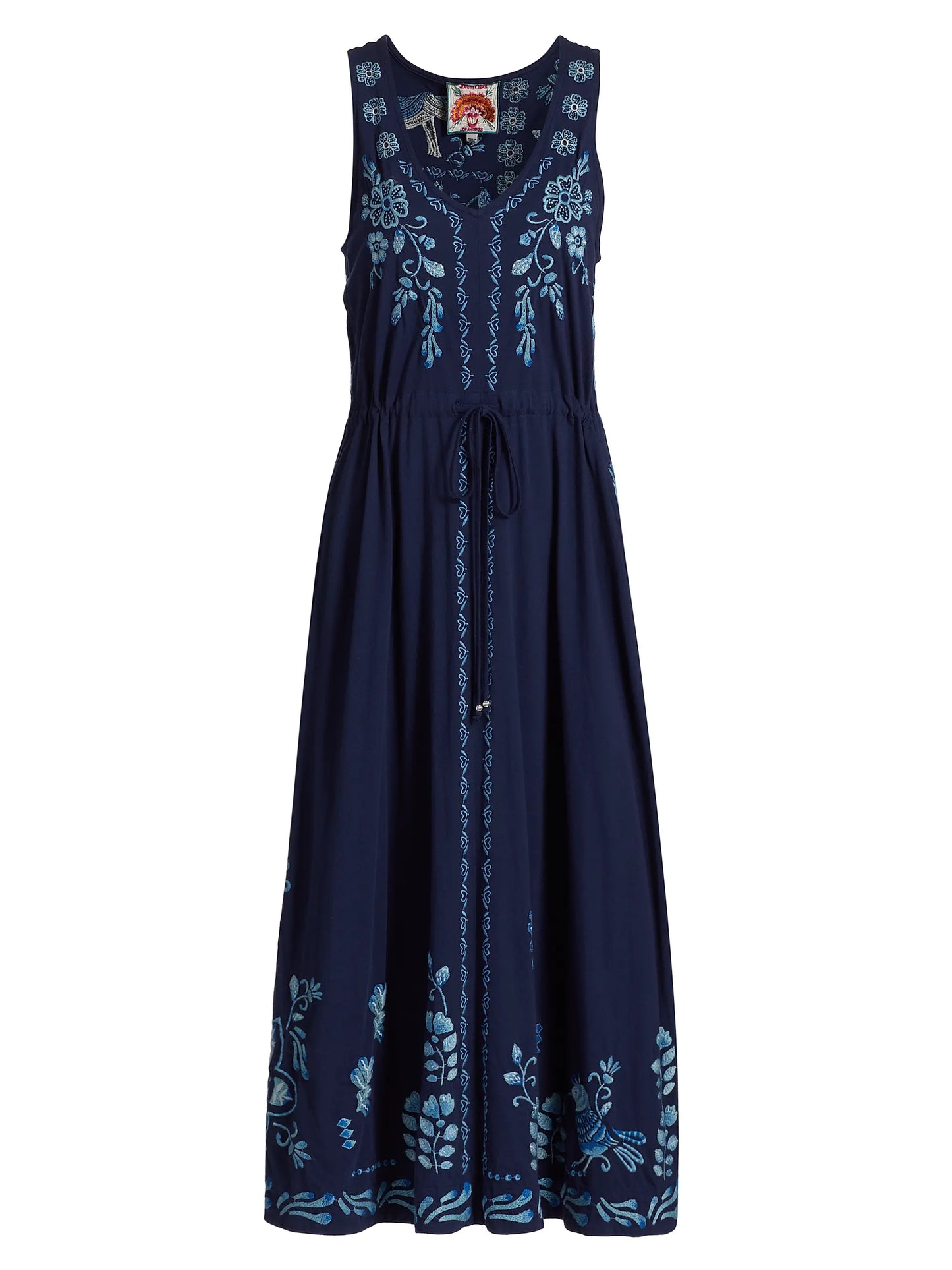 Yadira V-Neck Drawstring Dress - Blue Night
