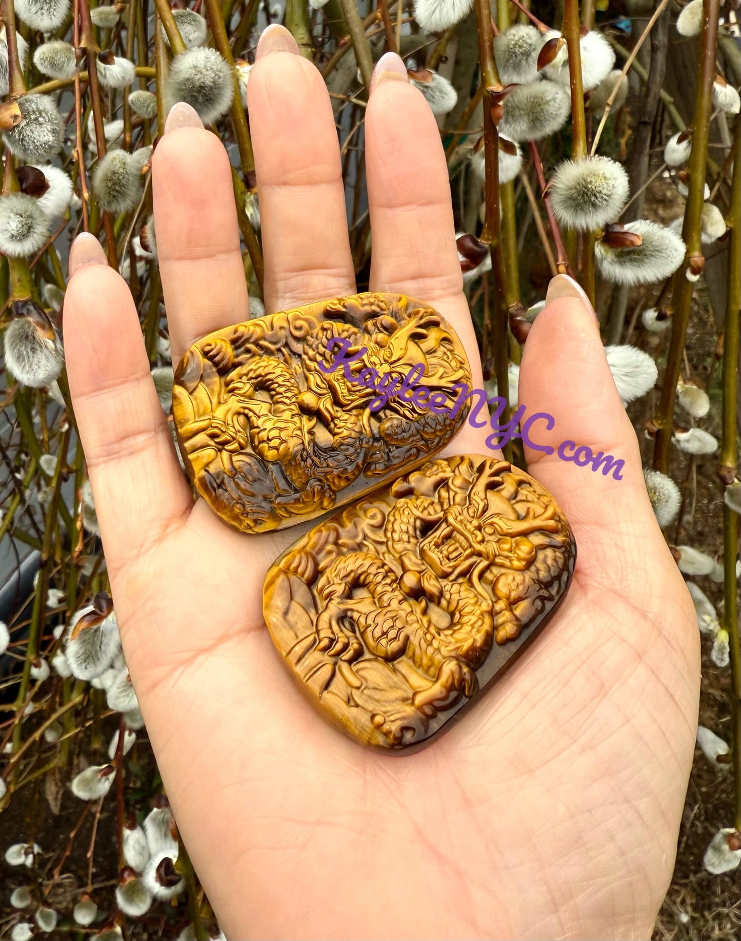 Natural Tiger Eye Dragon Crystal