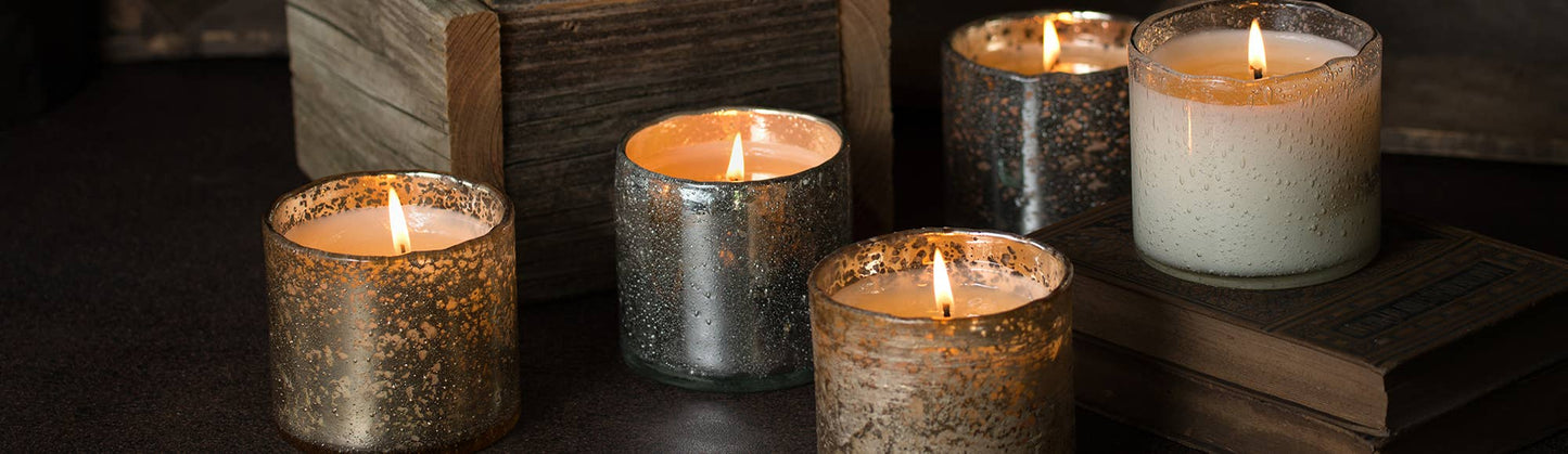 Artisan Blown Glass Tumbler Candle - Mountain Forest