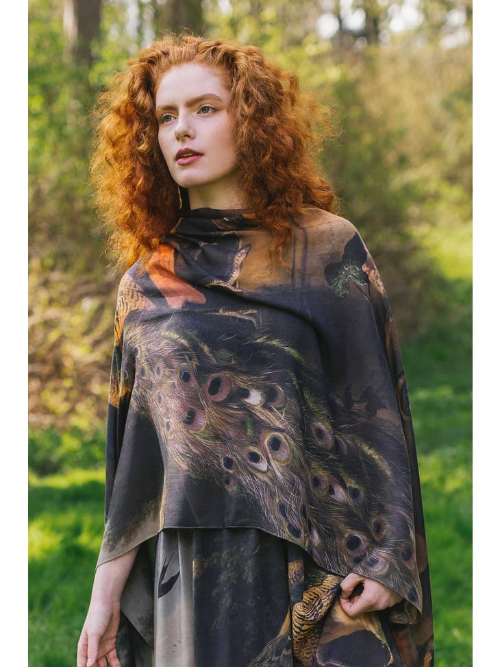 Wild Beauty Peacock Bamboo Scarf - La De Da