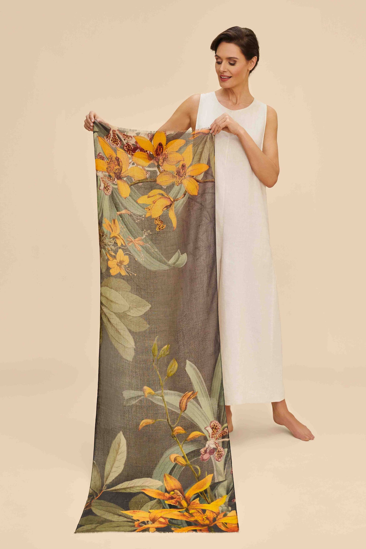 Wool Wrap Botany Bliss in Charcoal Scarf