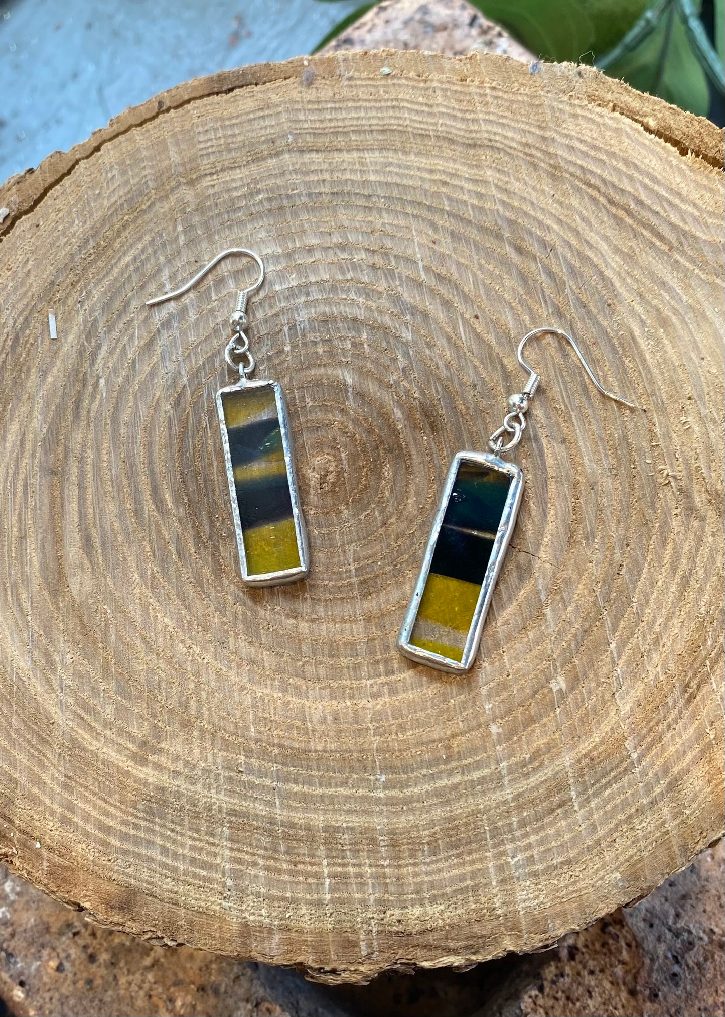 Stained Glass Rectangle Earrings - KC20*