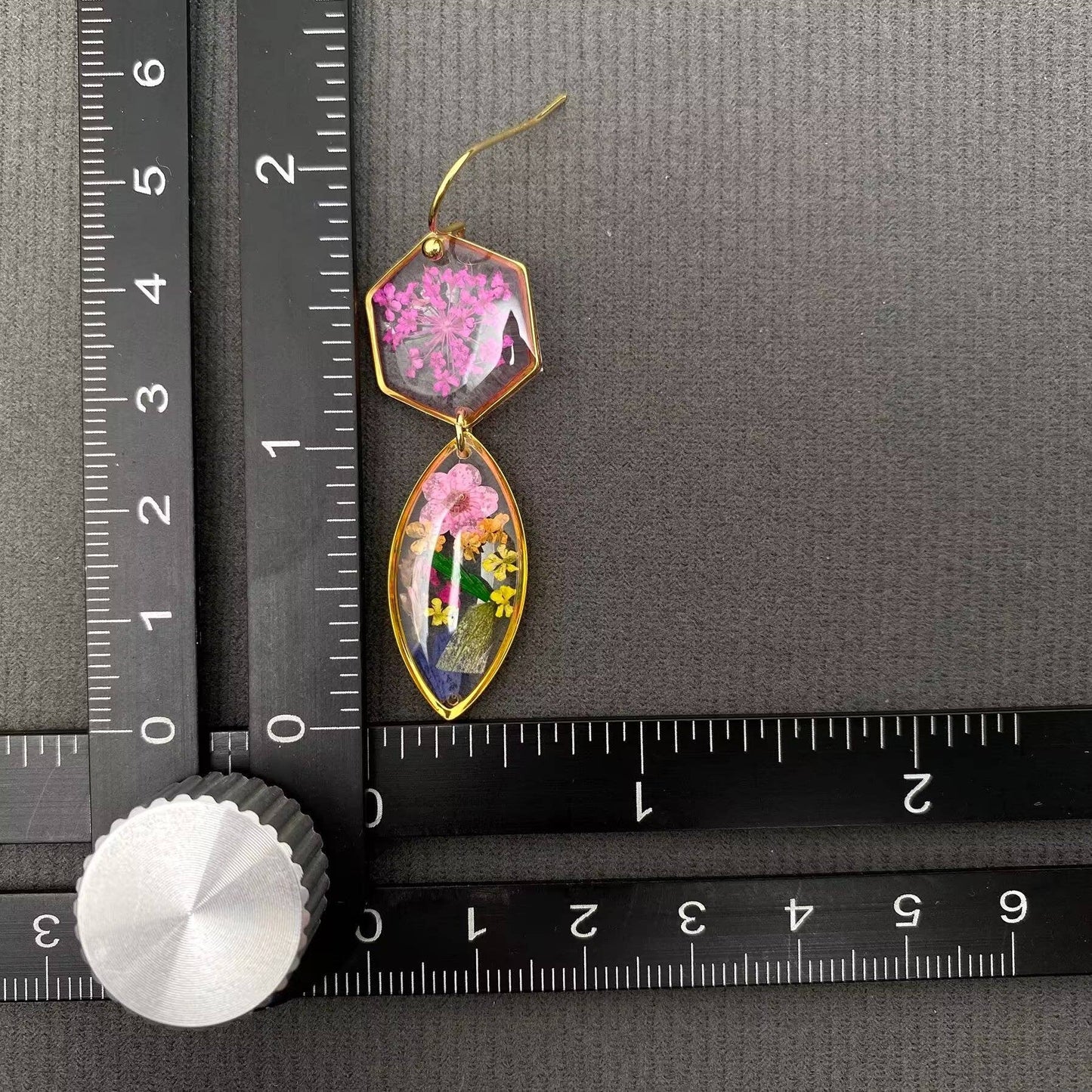 Dried Flowers Floral Geometric Earrings