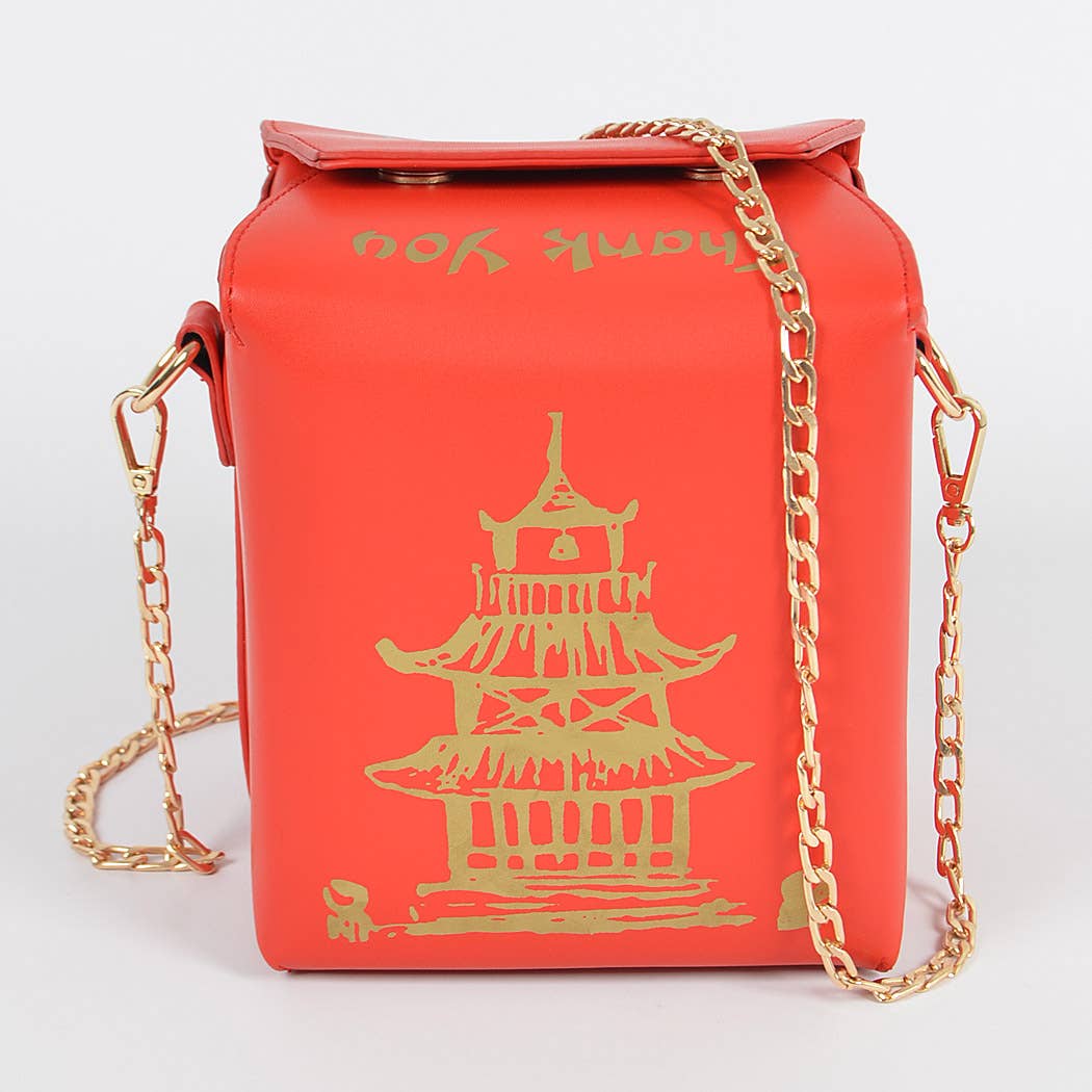 Chinese Food Inspired Thank You Clutch - Red Gold