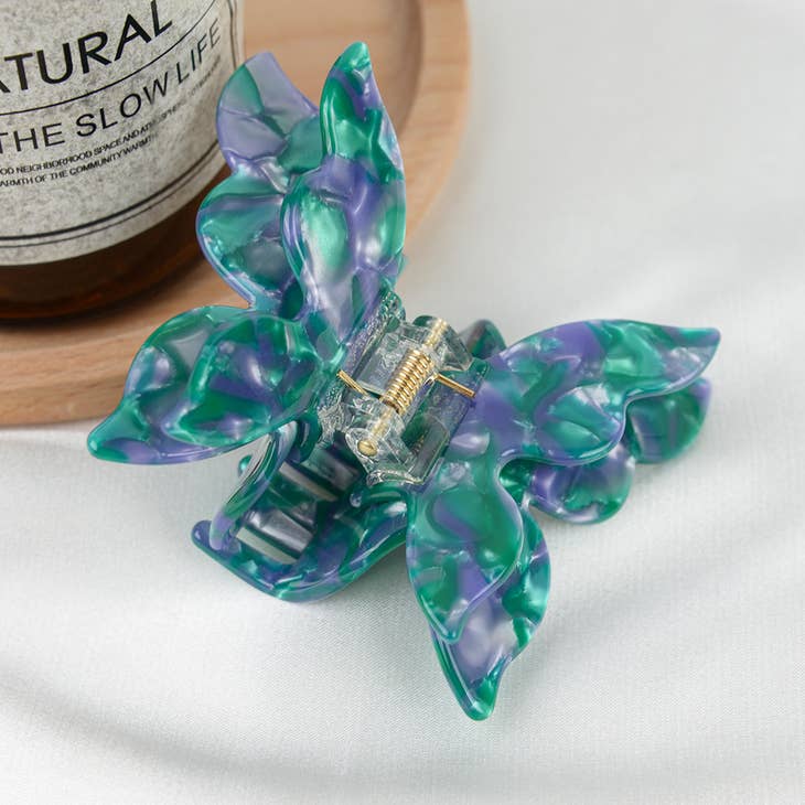 Colorful Butterfly Acetate Hair Clips, Eco-Friendly - La De Da