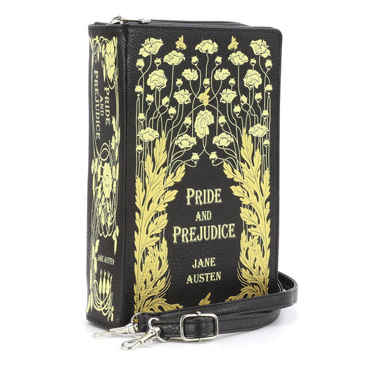 Pride and Prejudice Floral Book Clutch/Crossbody Bag