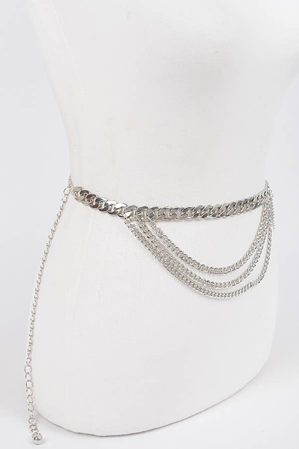 Symmetric Chain Belt - Silver