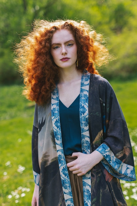 Wild Beauty Peacock Bamboo Kimono - La De Da