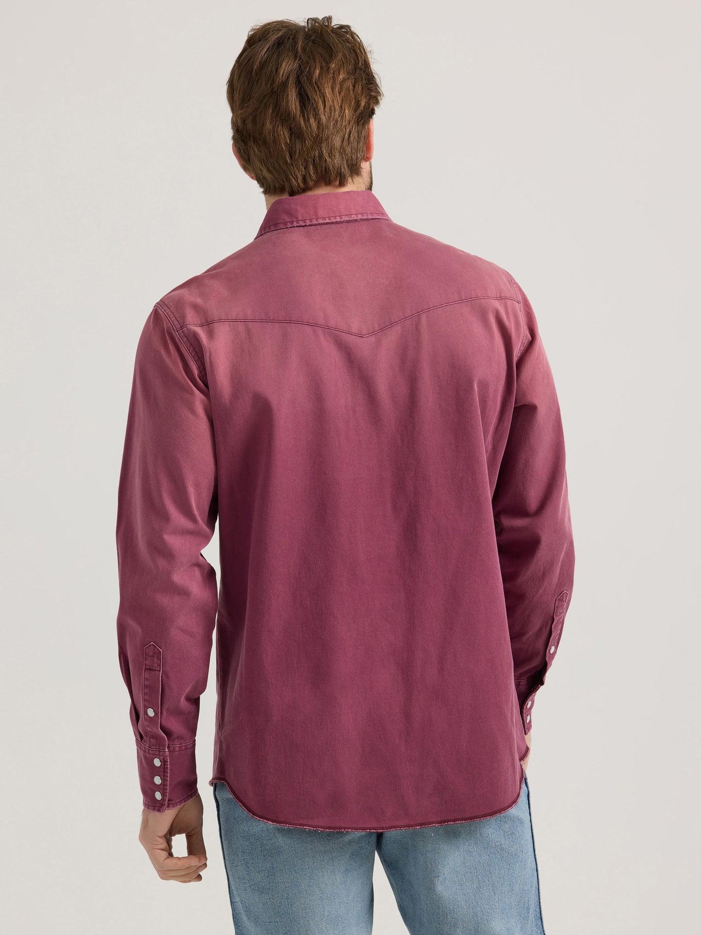 Vintage Woven Long Sleeve Shirt - Burgundy