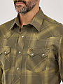 Men's Snap Pocket Western Shirt - Green Plaid