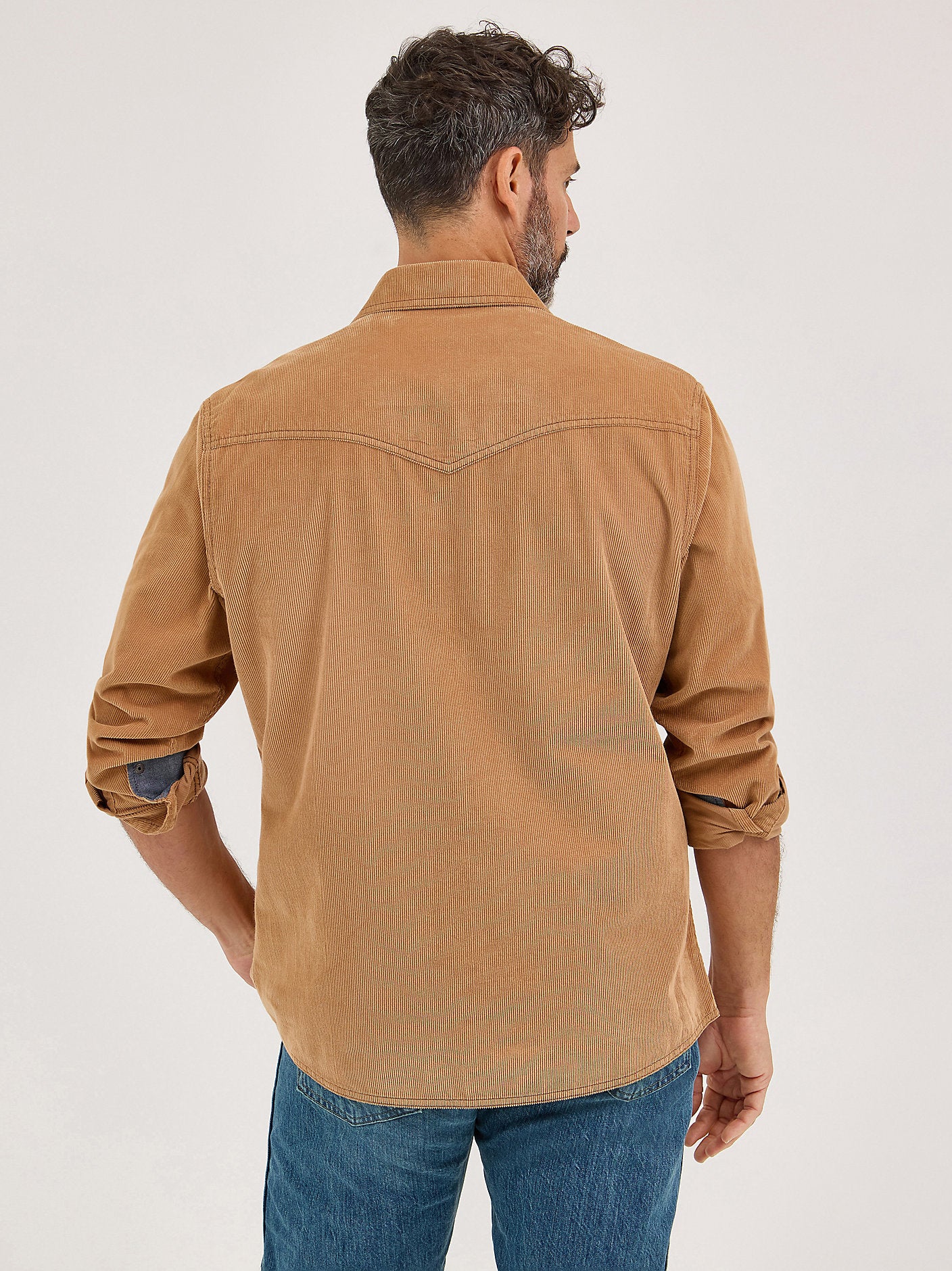 Men's Western Snap Corduroy Shirt - Sandy Brown