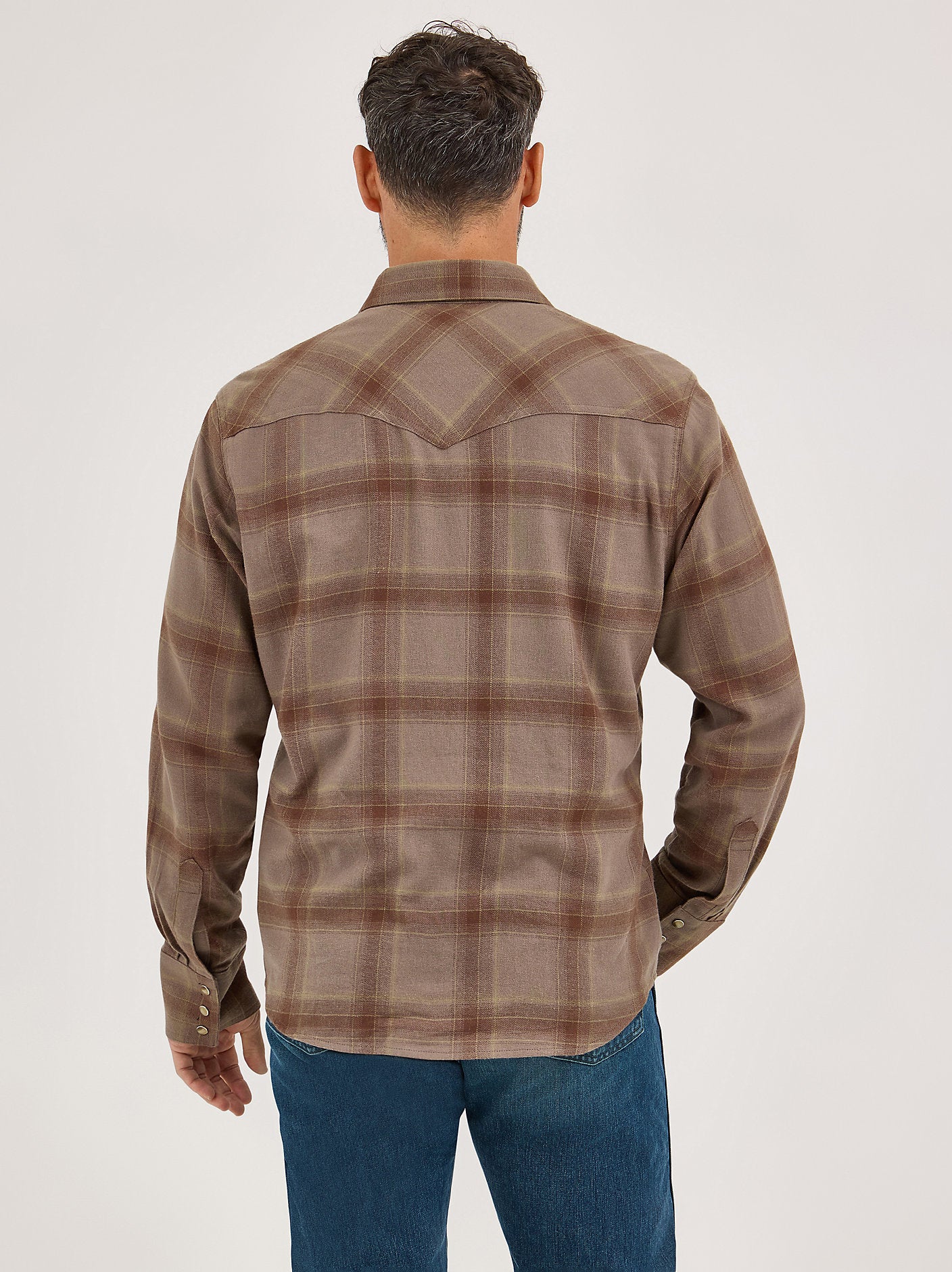 Men's Flannel Snap Plaid Shirt - Clay Brown