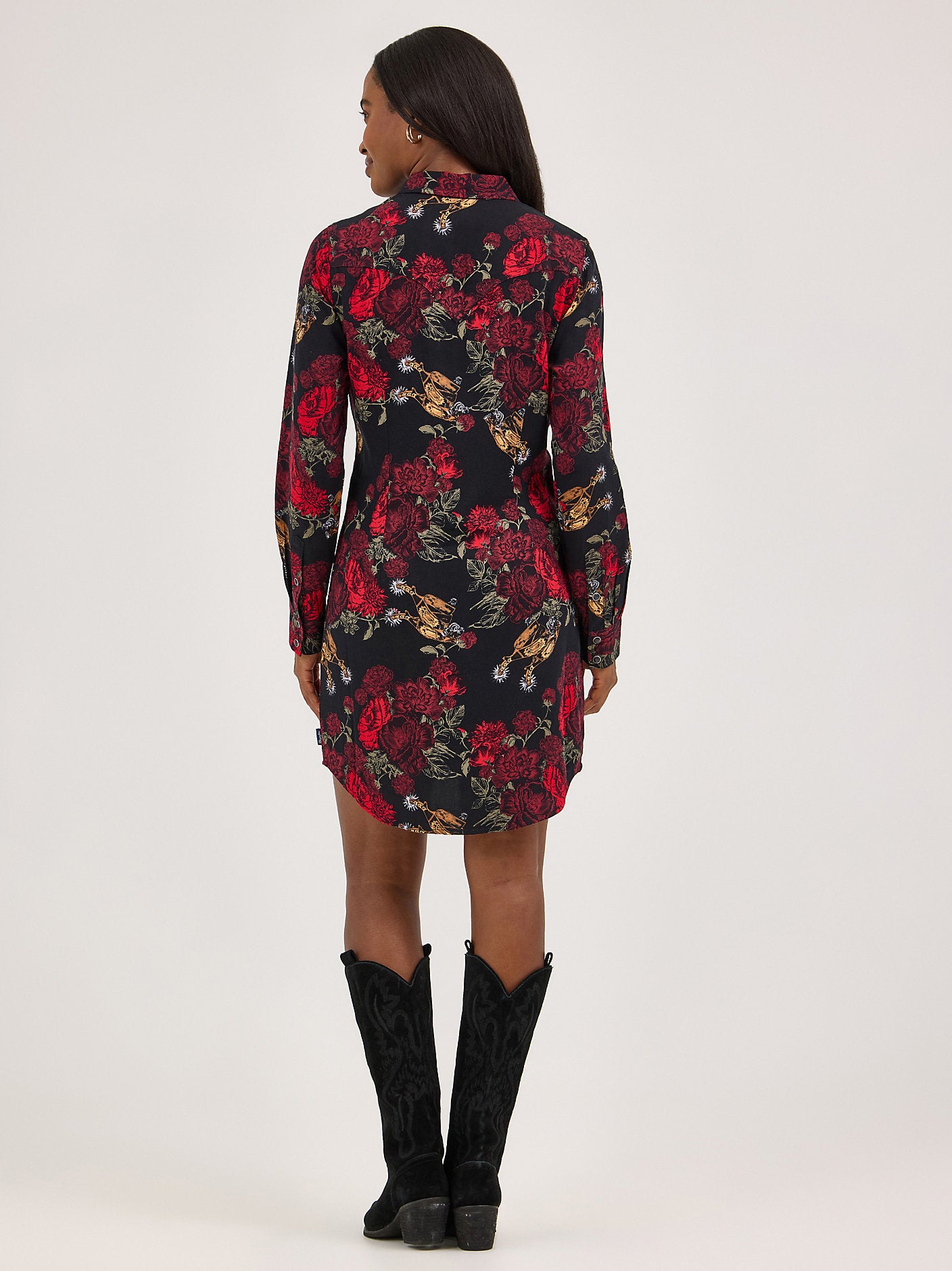 Women's Floral Western Snap Dress