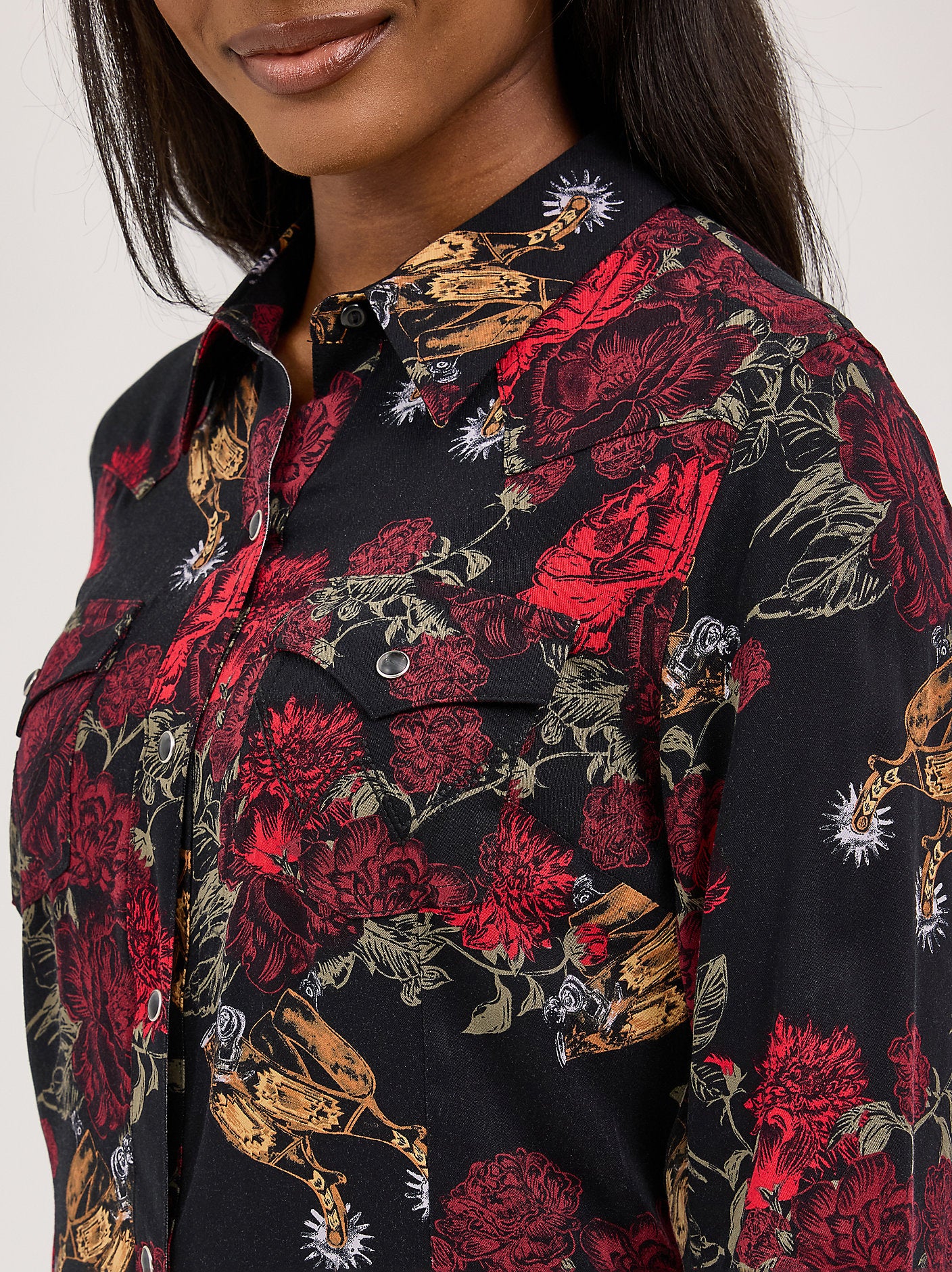 Women's Floral Western Snap Dress