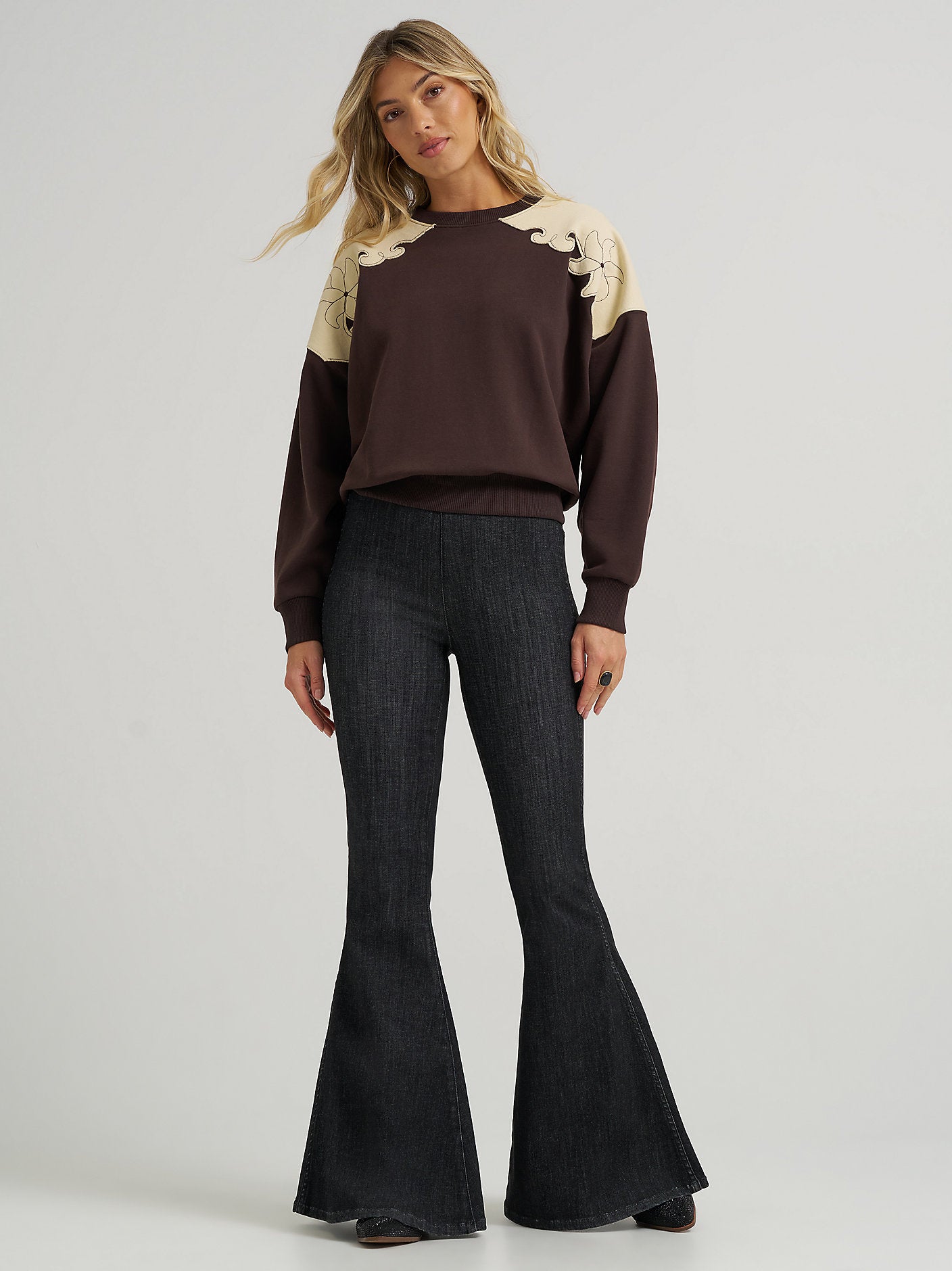 French Terry Crew Pullover - Brown