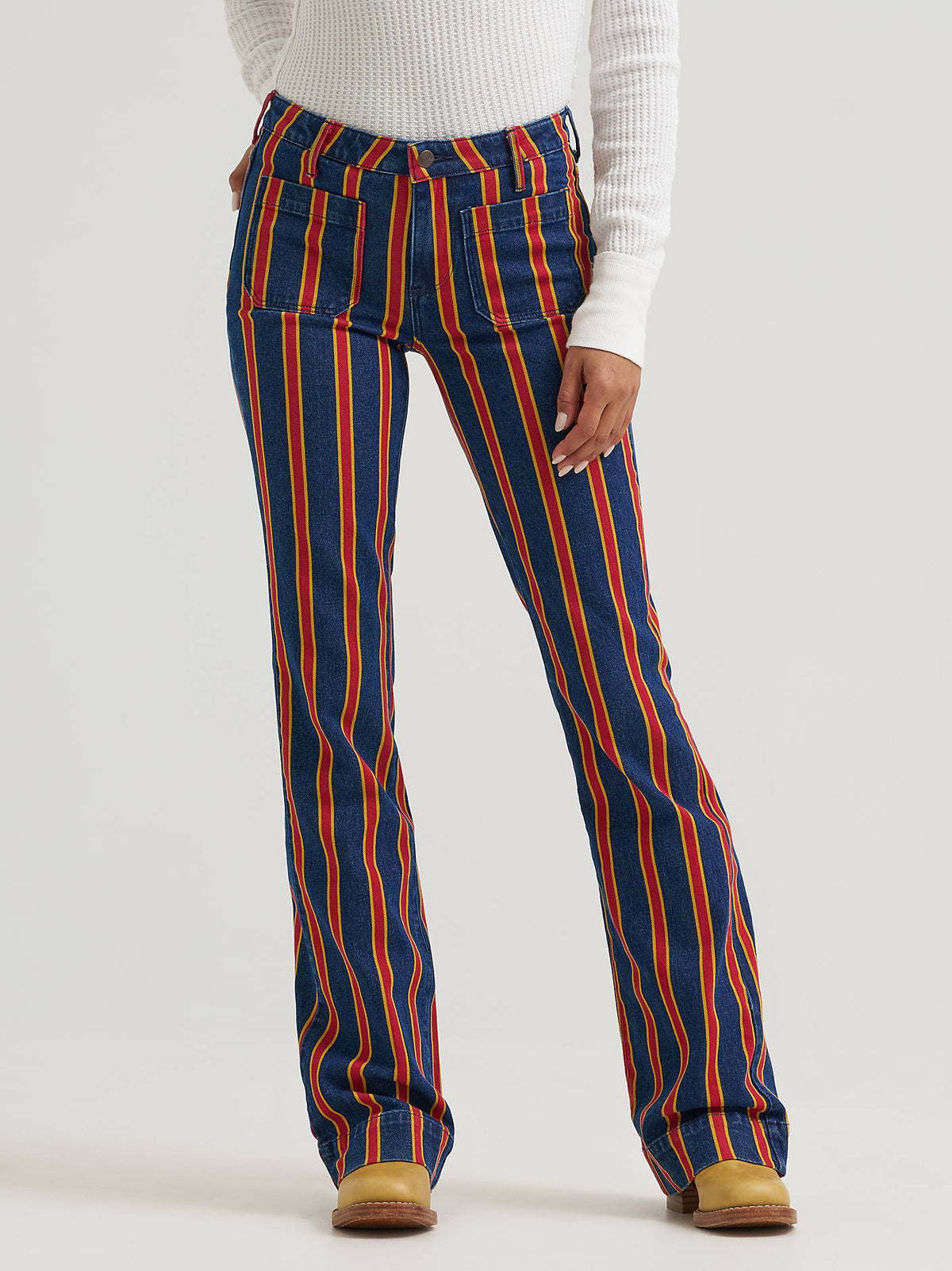 Rainbow High Waist Flare Jeans