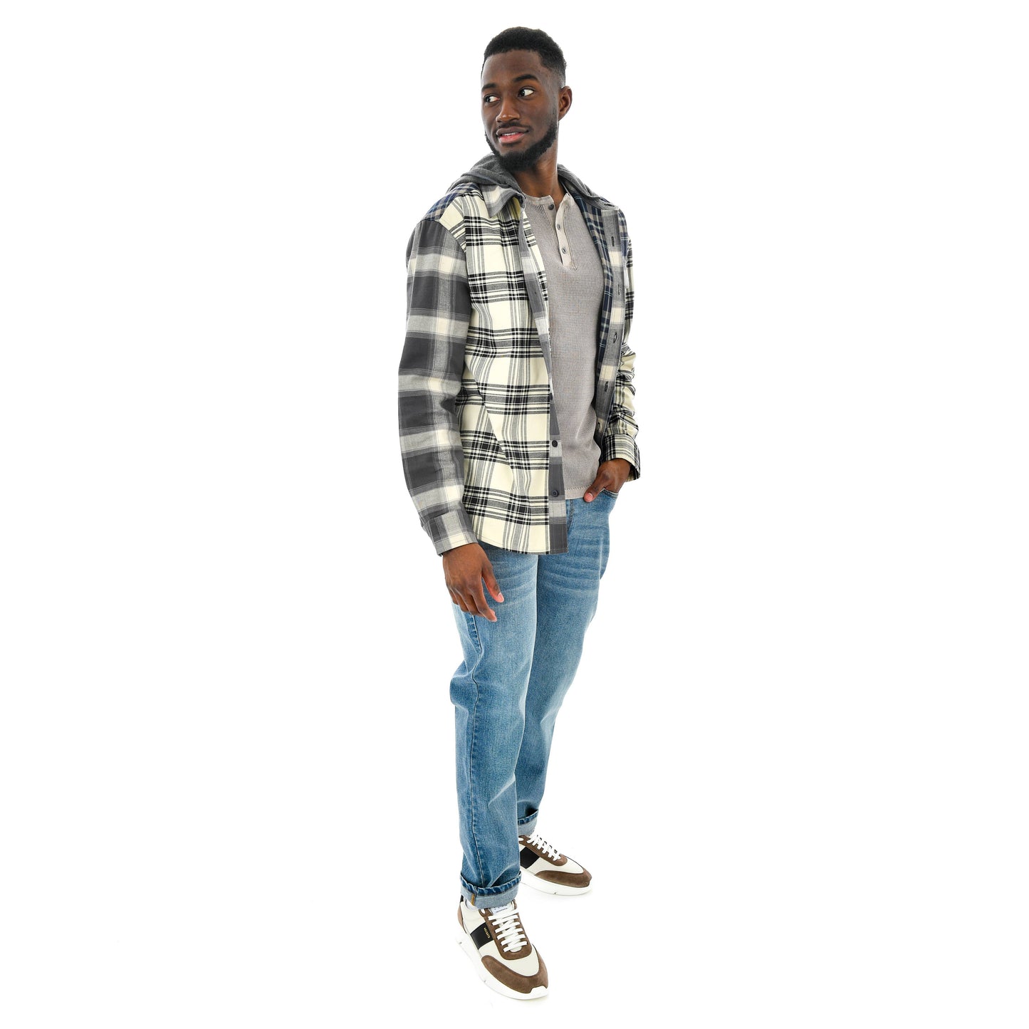 Orion Flannel Button Down - Black and Blue