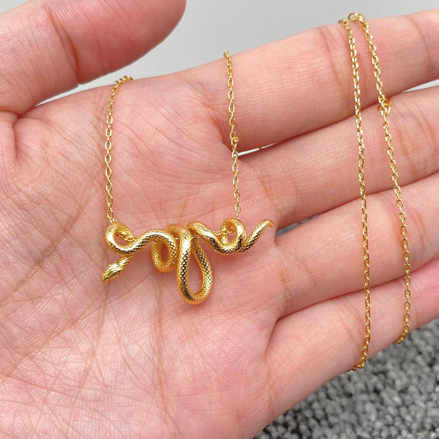 Python Winding Chain Snake Necklace