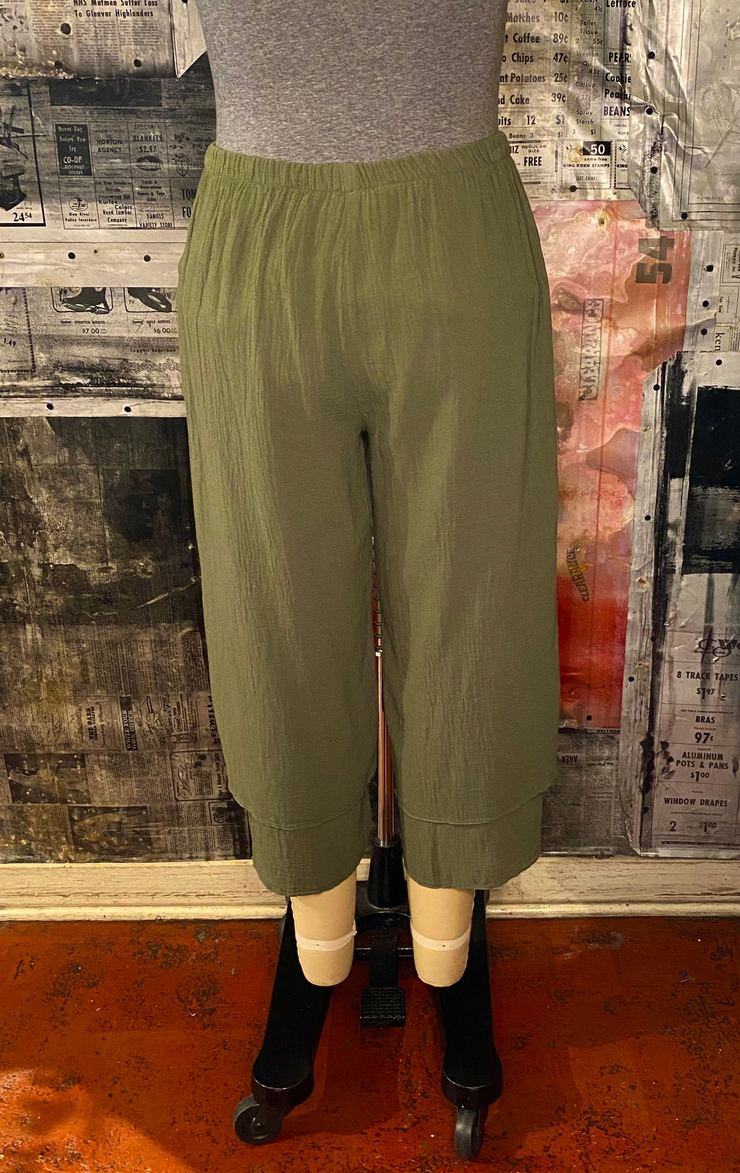 Crop Layered Pant - Frond