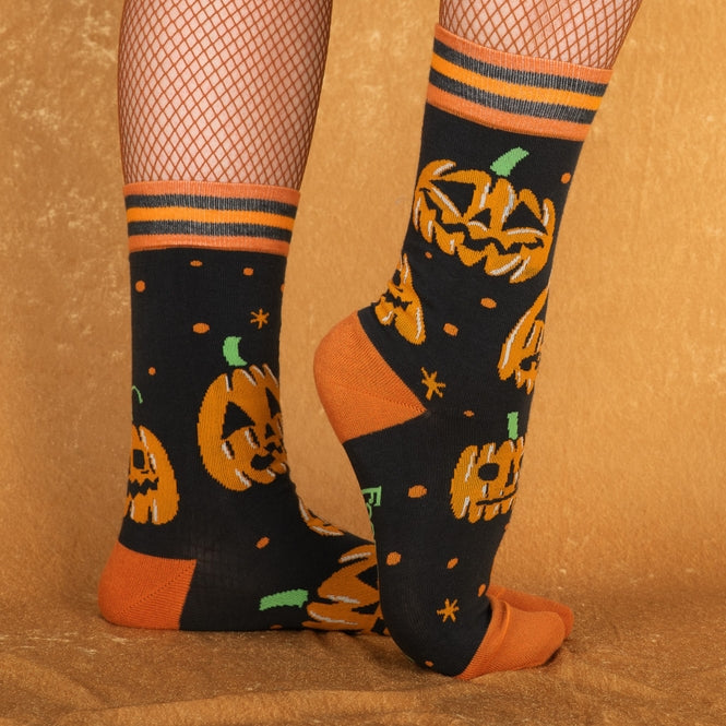 Jack-O'-Lantern Crew Socks - La De Da