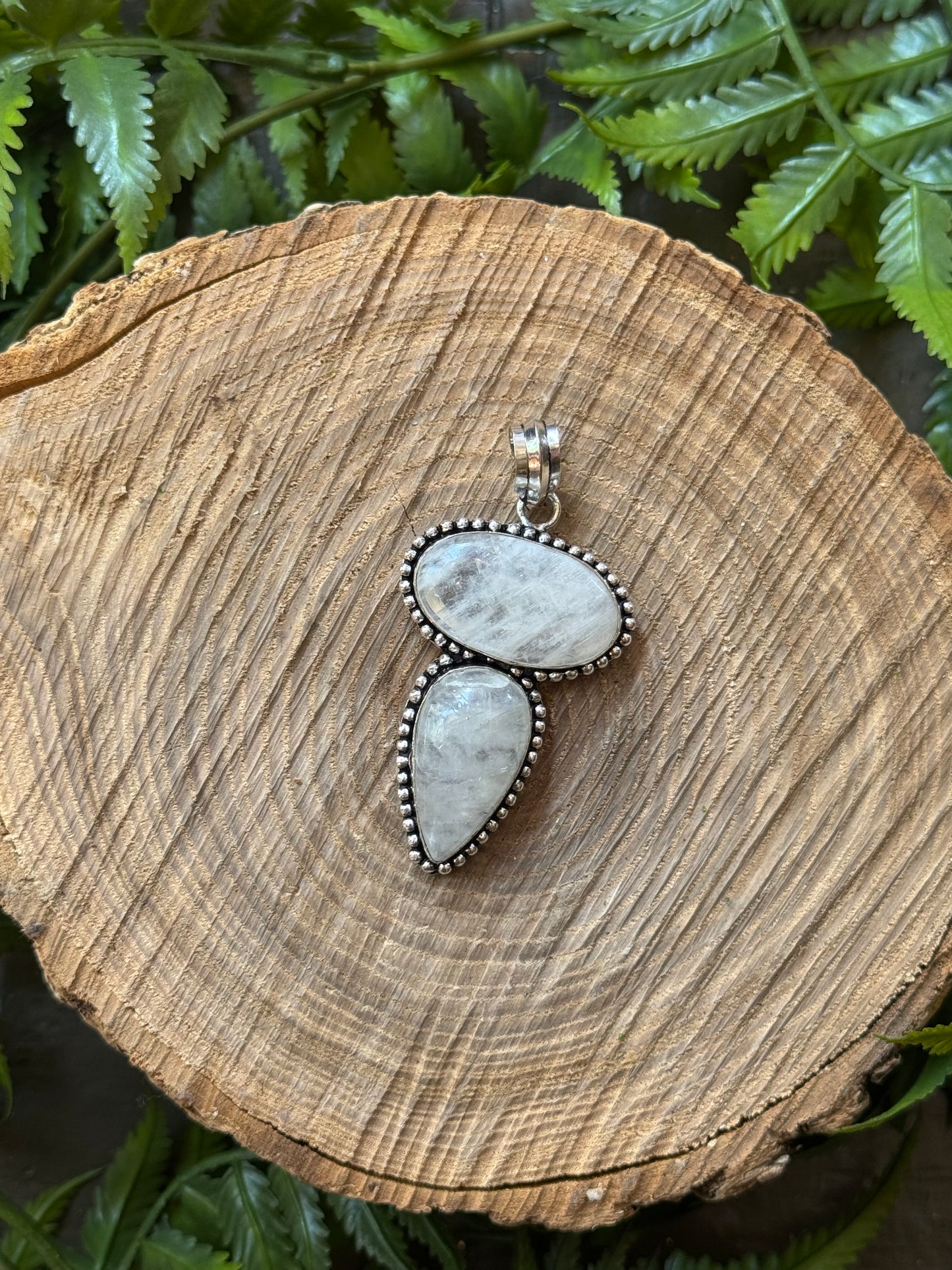 Double Rainbow Moonstone Pendant