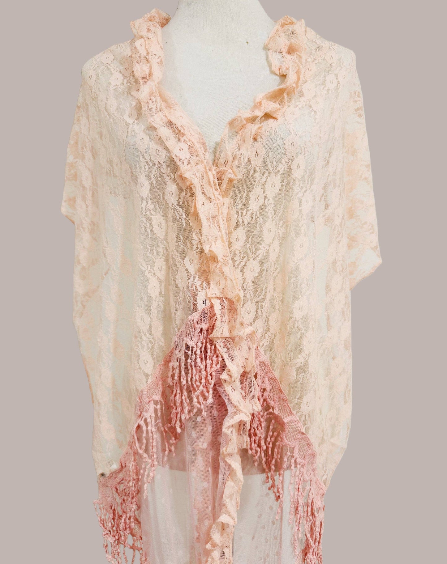 Lace Scarf Shawl –Coral