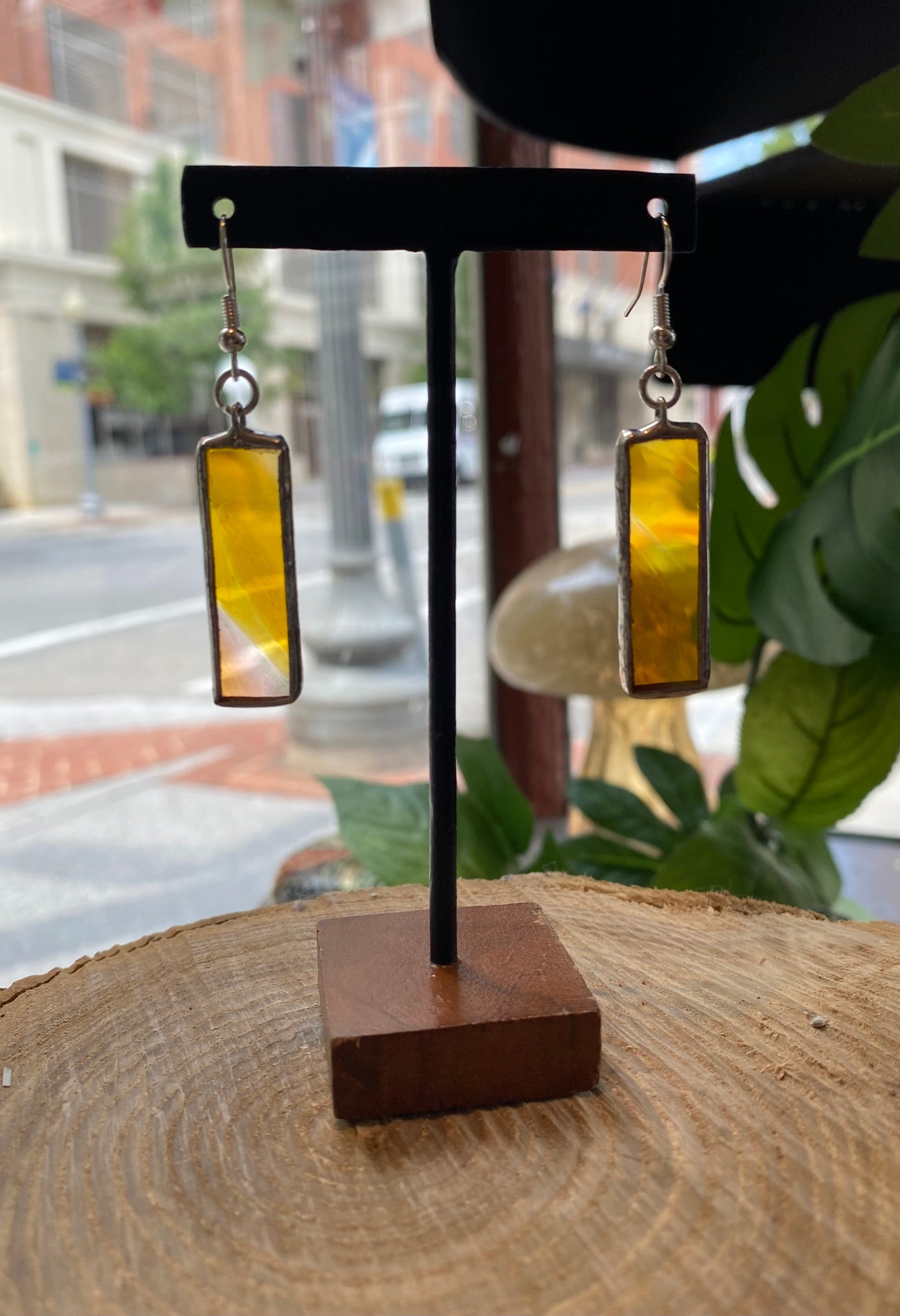 Stained Glass Rectangle Earrings - KC23*