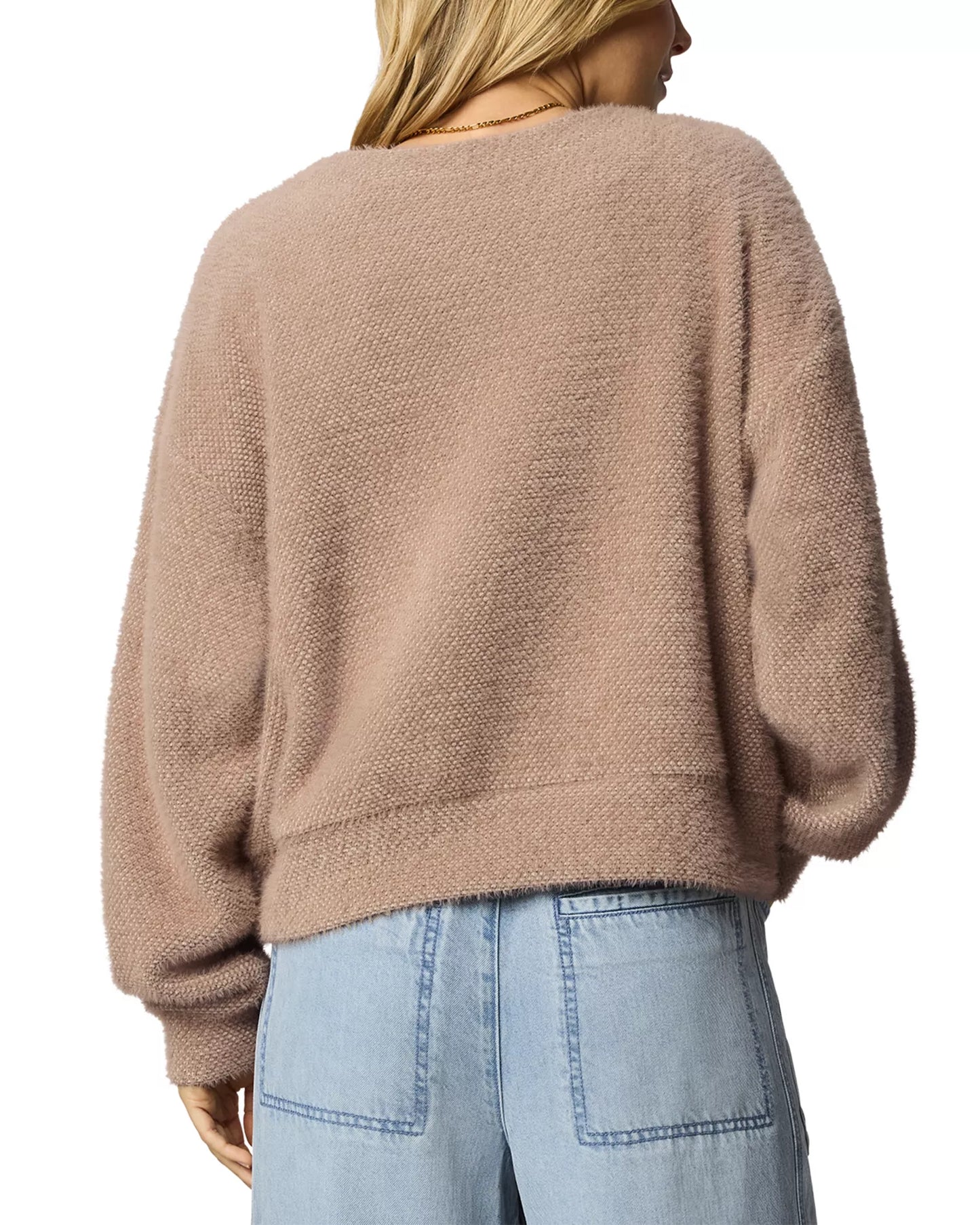 Fallon Fuzzy Crewneck Sweater - Macchiato