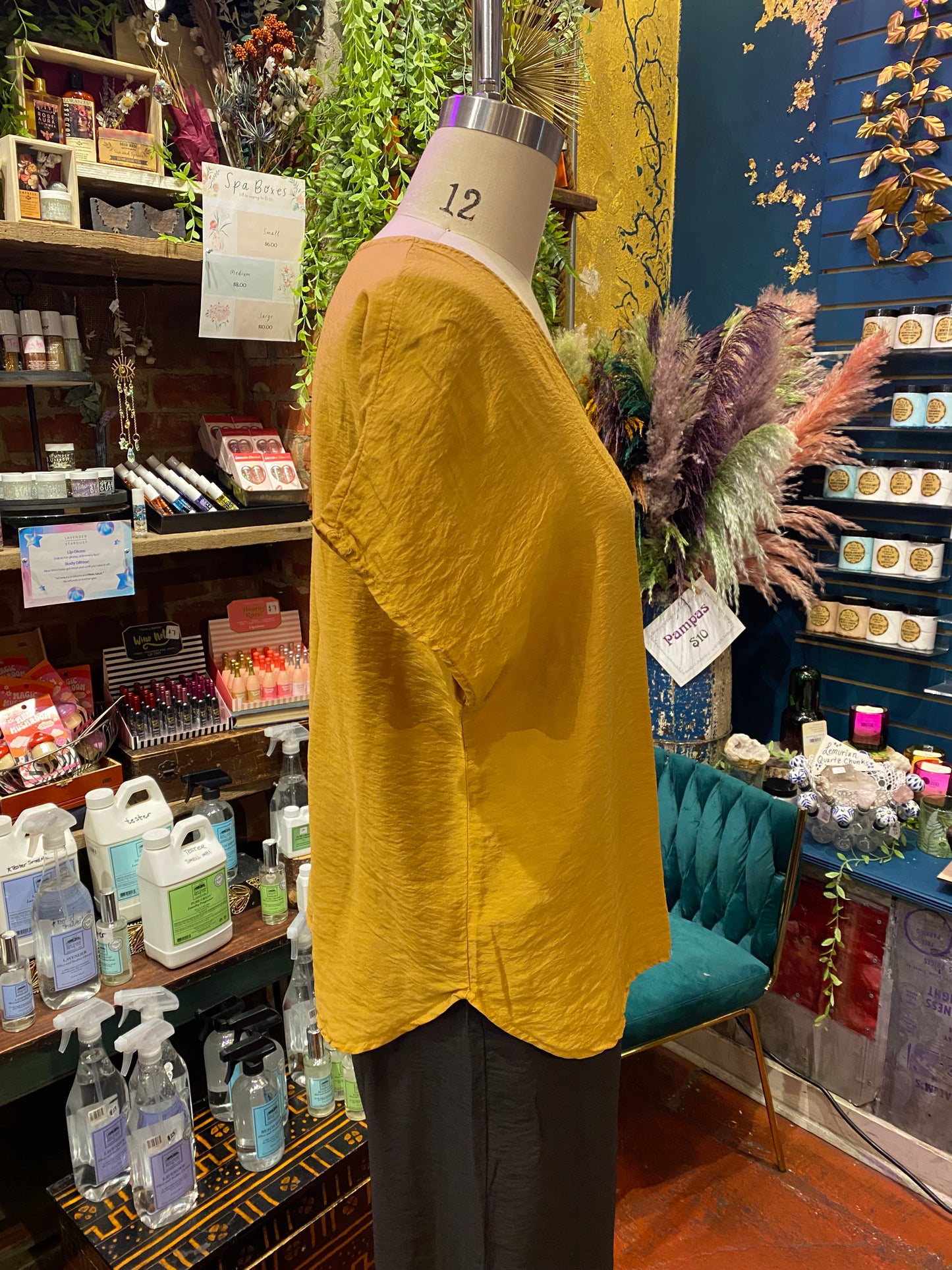 V-Neck Popover Parachute Top - Manuka