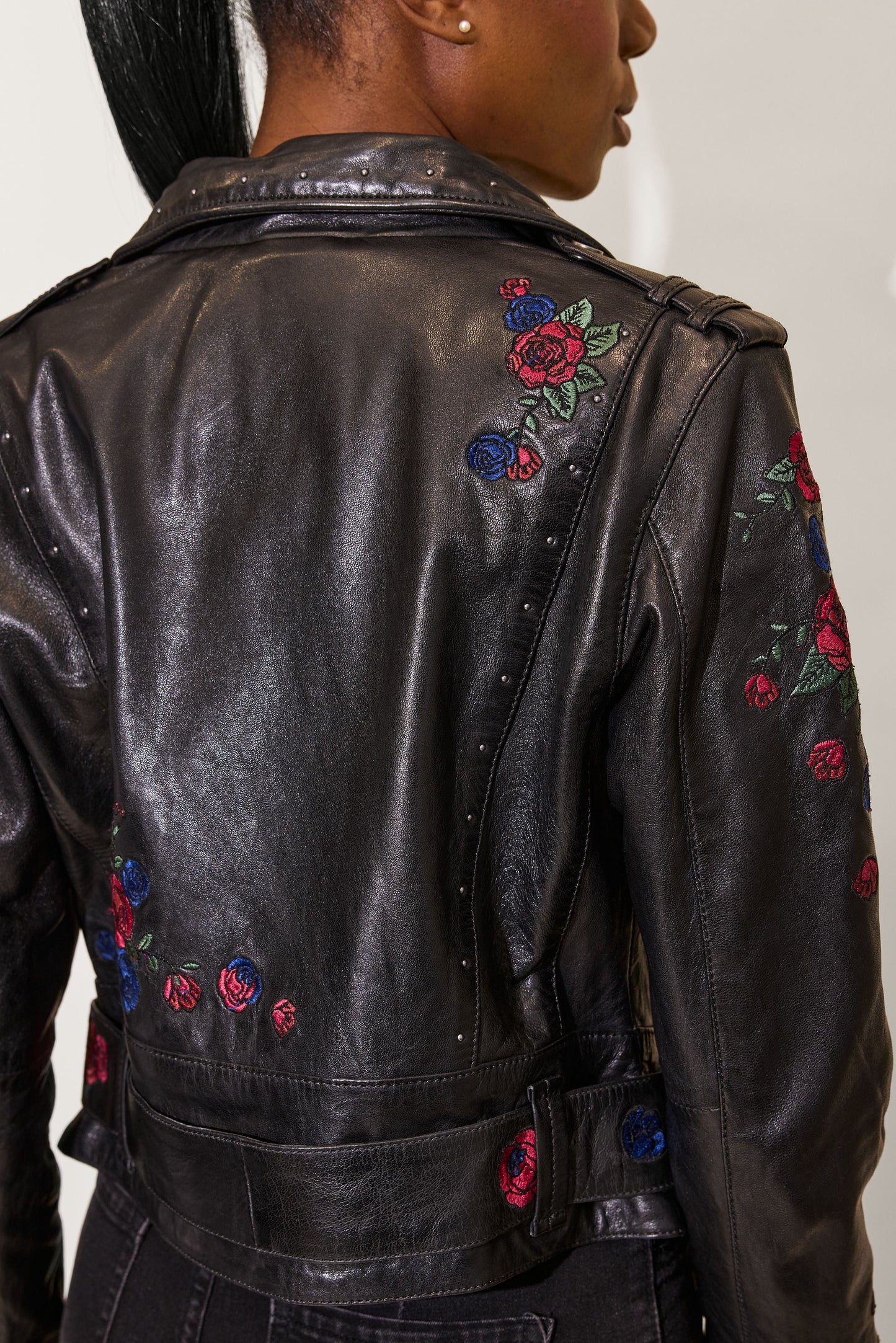 Women's Isabella RF Leather Jacket - Black
