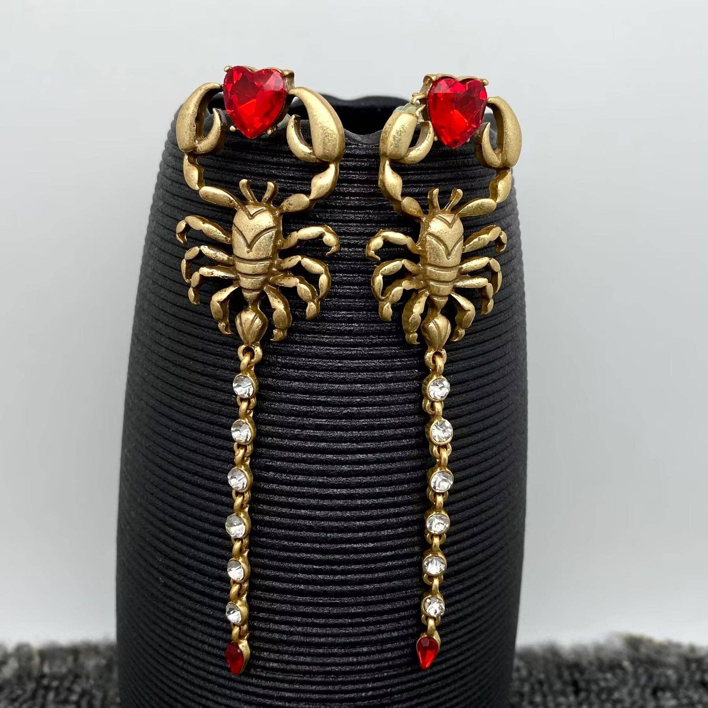 Vintage Rhinestone Scorpion Earrings