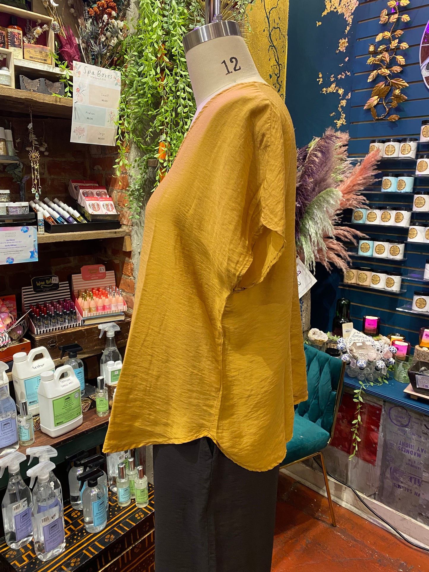 V-Neck Popover Parachute Top - Manuka