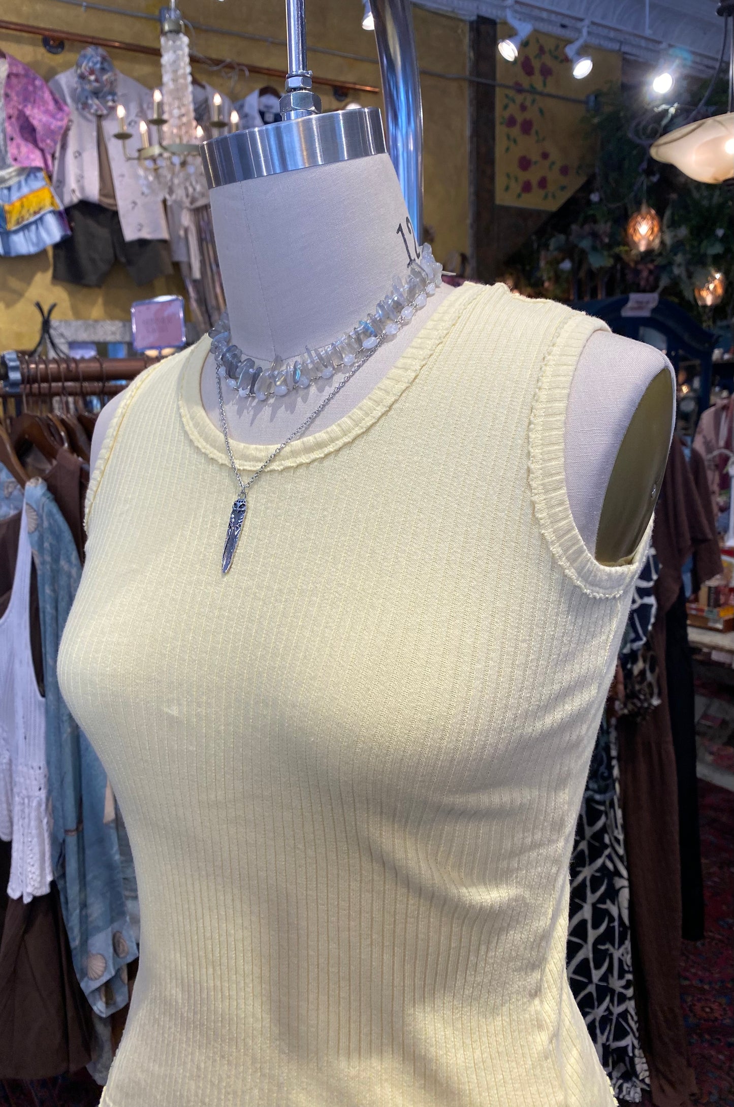 Fitted Ribbed Tank Top - Marigold