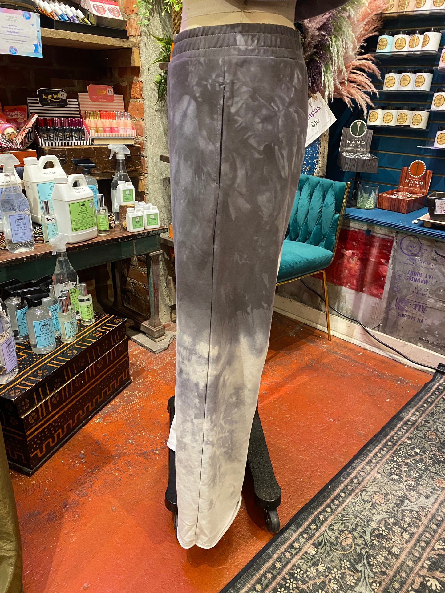 Custom Dyed Wide Leg Sweats - Thunderstorm