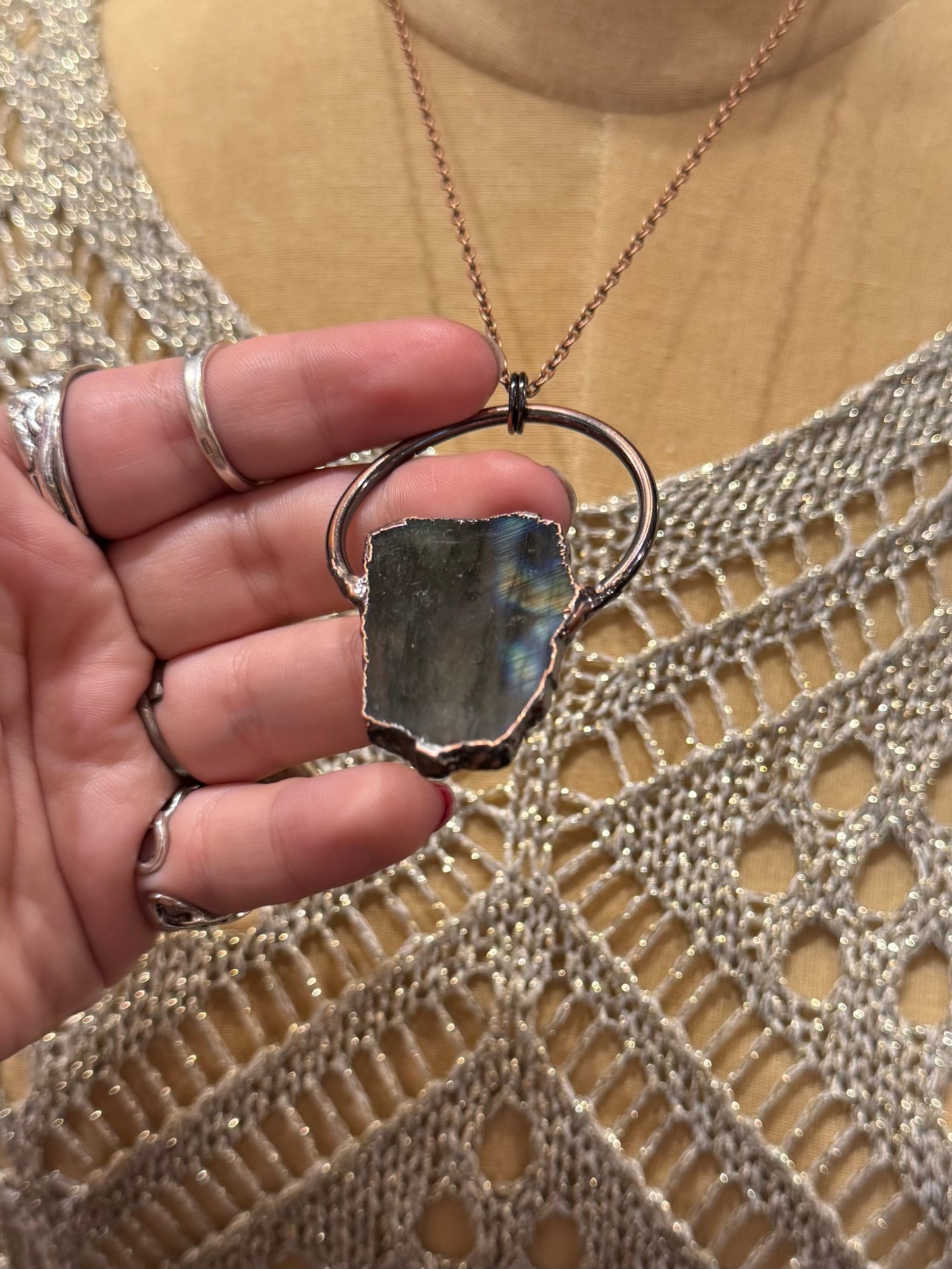 Gemstone Slab Necklace - Labradorite