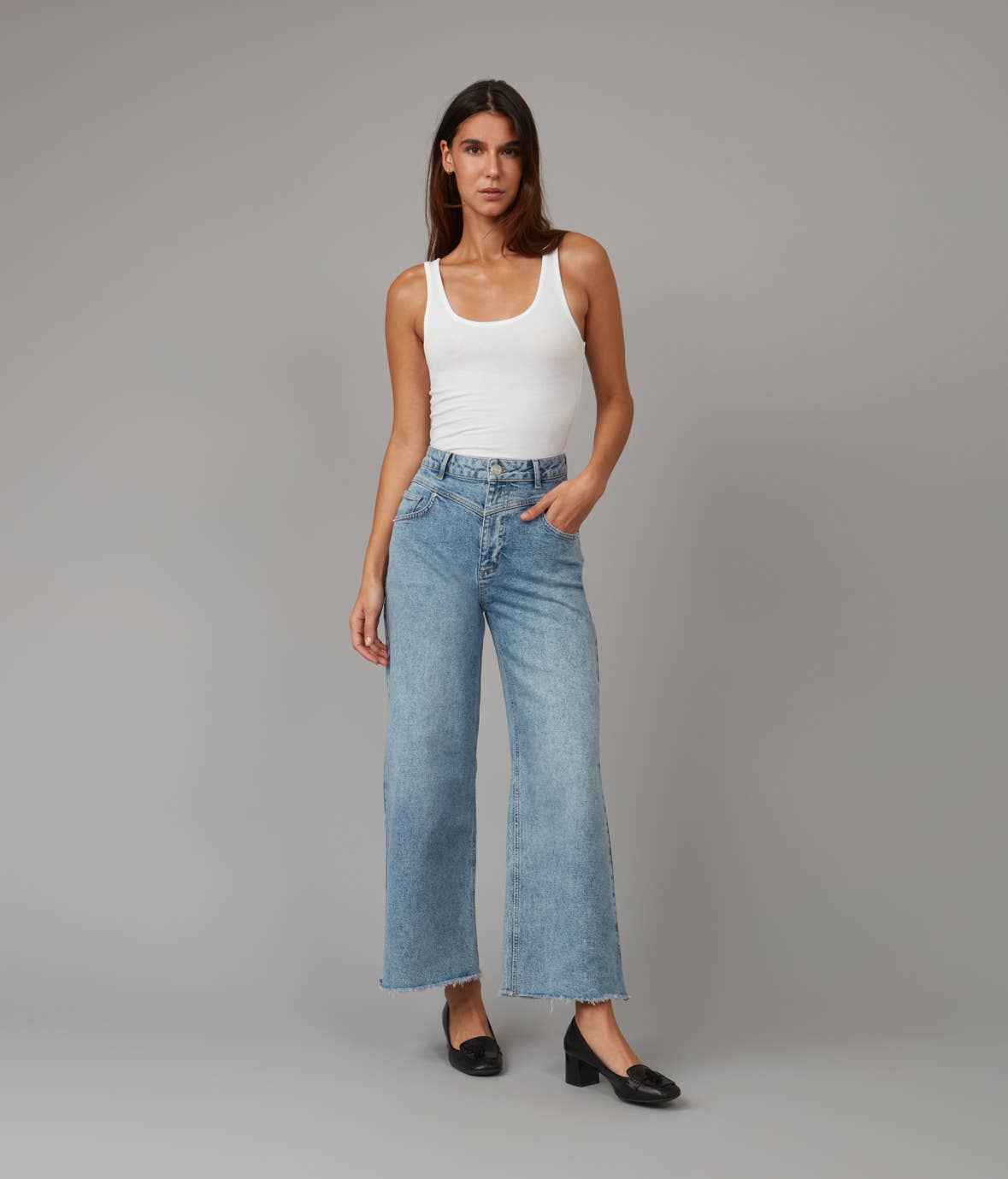 MILAN High Rise Wide Leg Jeans - Jaded Blue