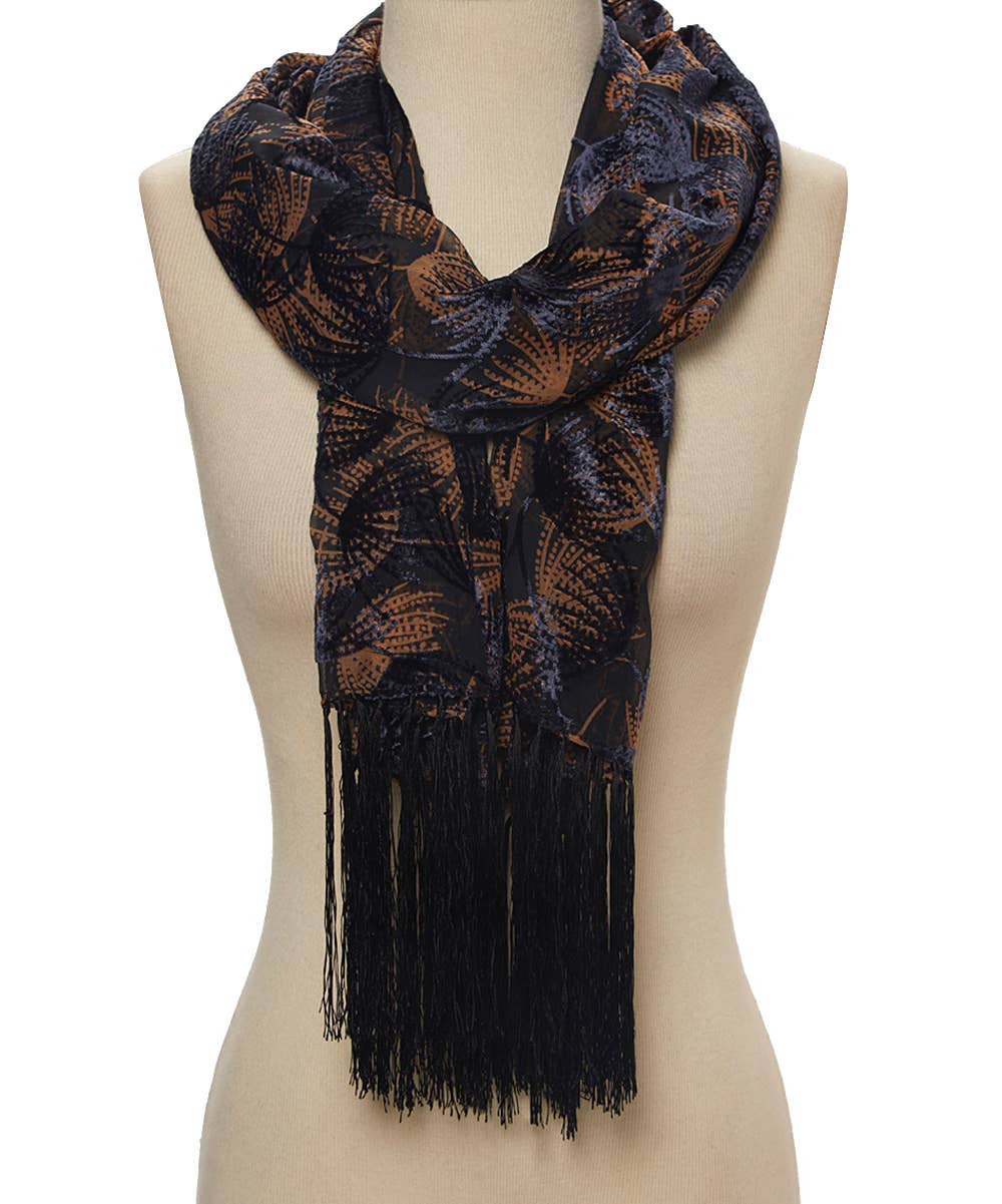 Silk Velvet Scarf - Dandelions
