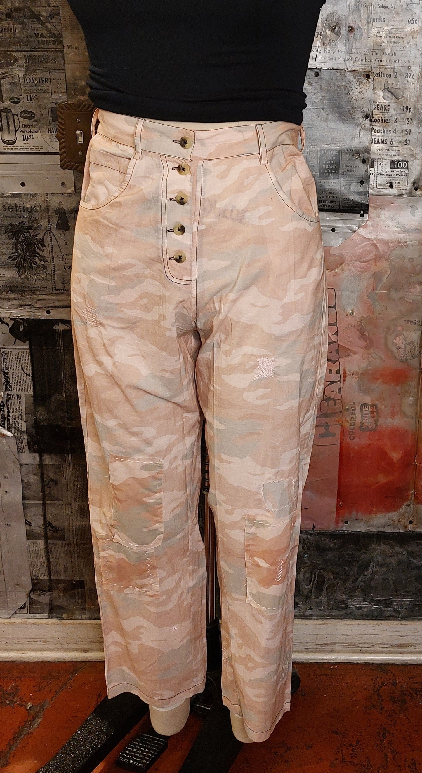 Camouflage Ankle Length Pants w/ Patches