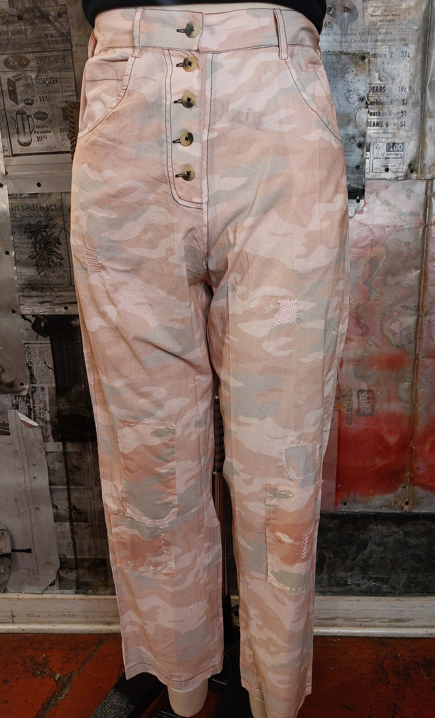 Camouflage Ankle Length Pants w/ Patches