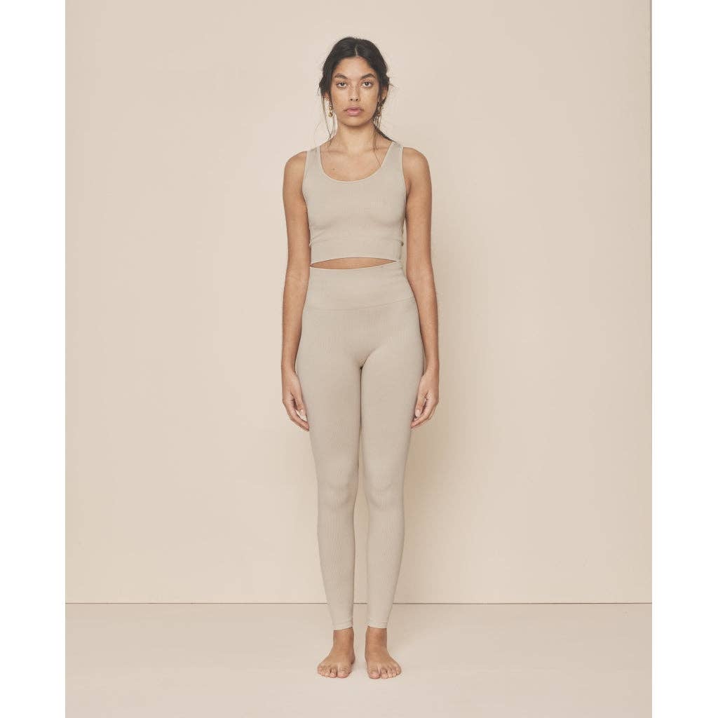 Soft Rib Seamless Crop Top - Rain