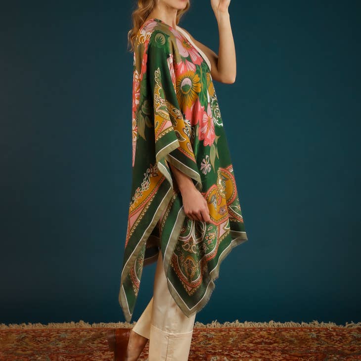 Print Folk Art Floral Scarf - La De Da