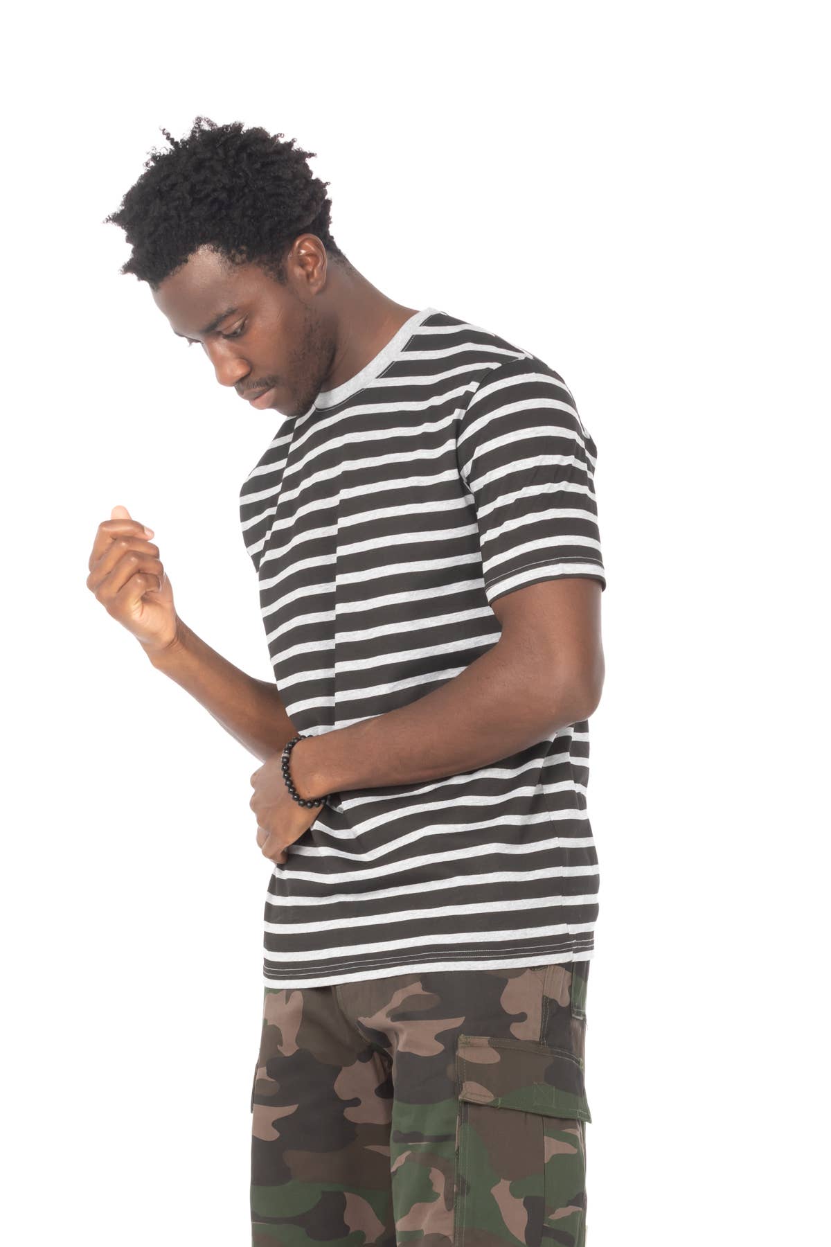 Hawks Bay Men's Stripe T-Shirt - BLACK