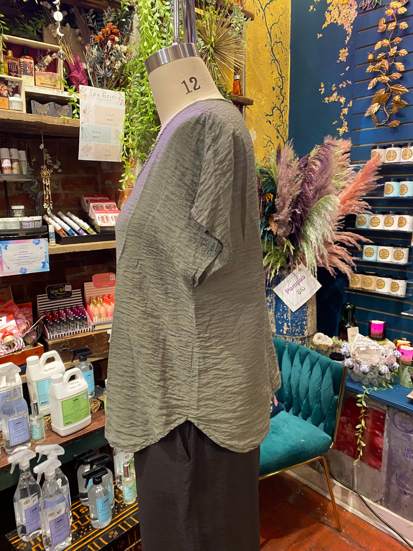 V-Neck Popover Parachute Top - Clay