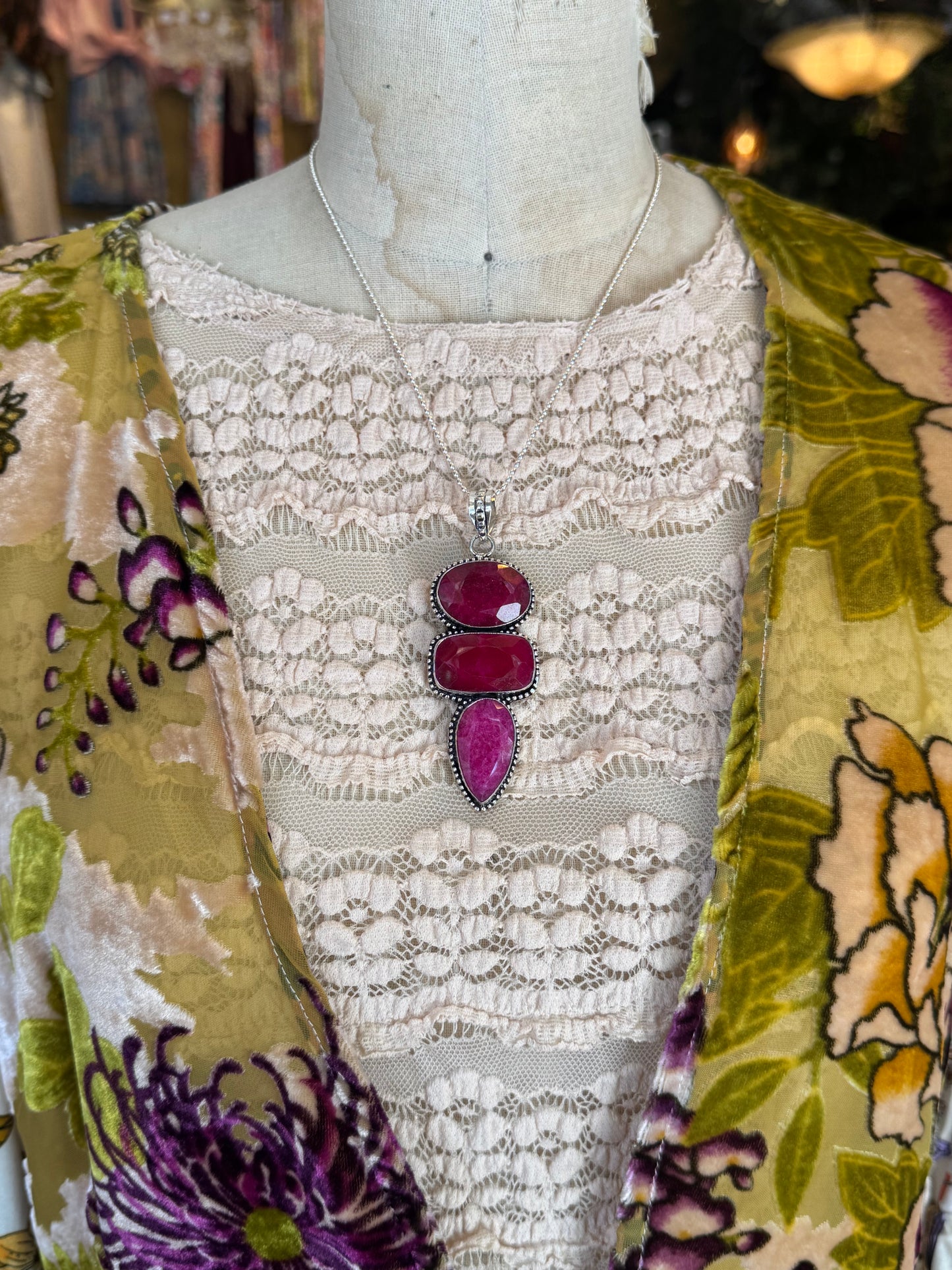 Triple Dyed Ruby Pendant