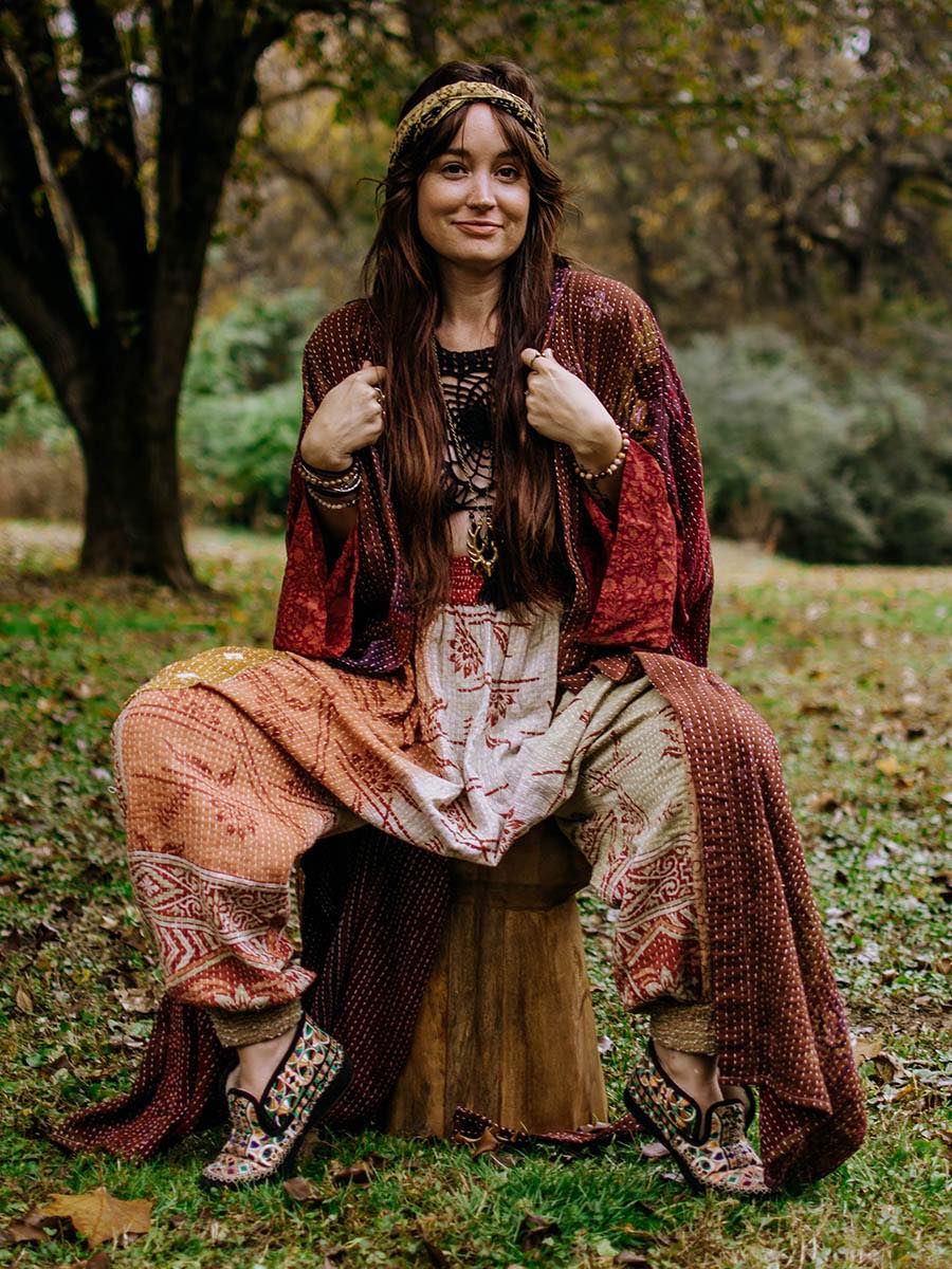 Magenta Majestic Caramel Overdye Kimono - La De Da