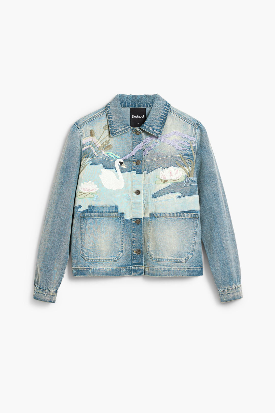 Denim Patch Jacket - Swan