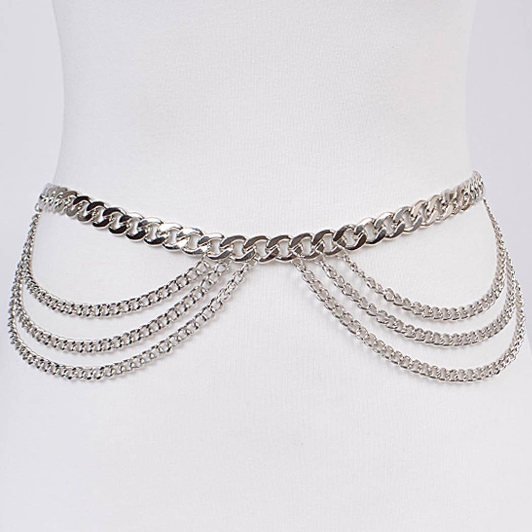 Symmetric Chain Belt - Silver